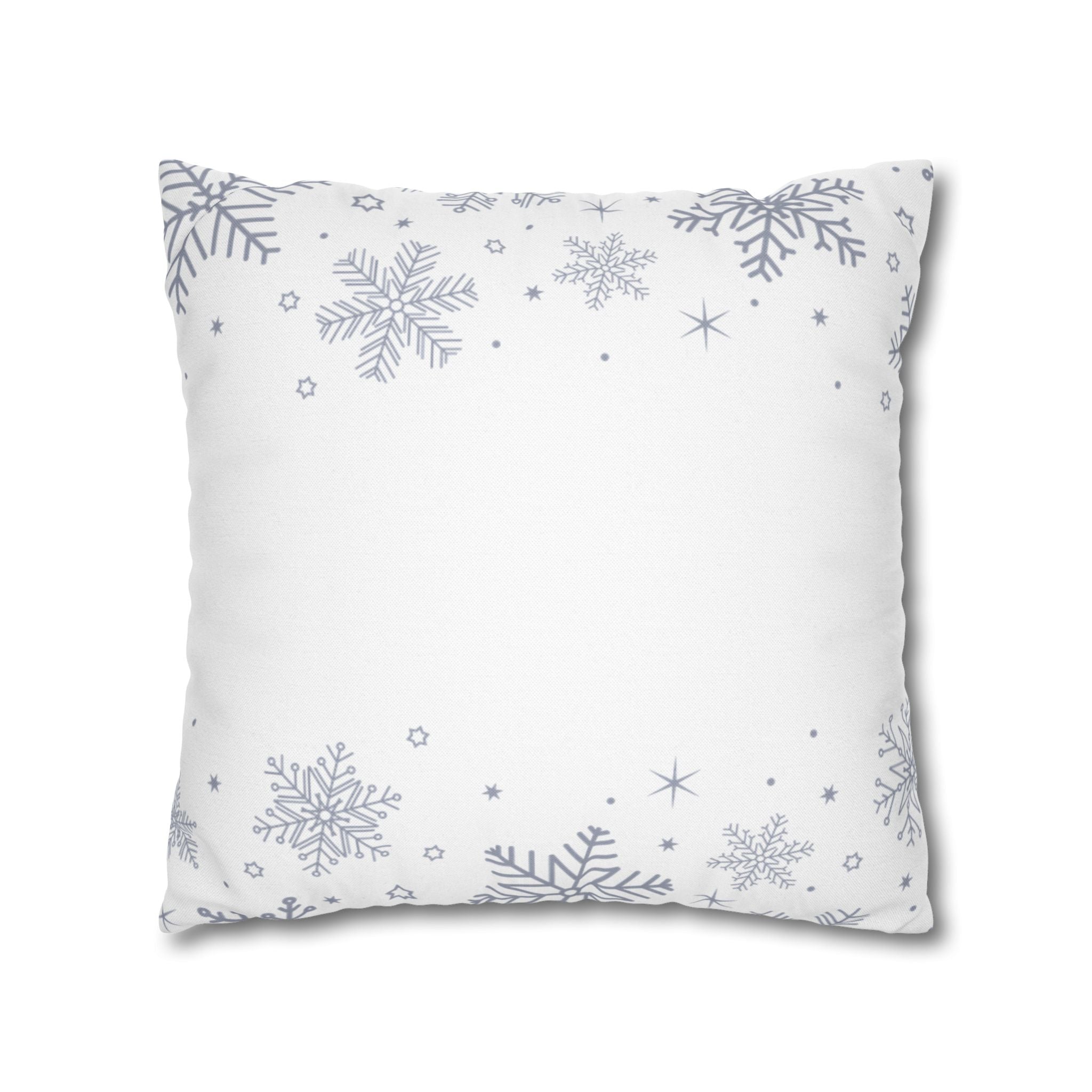 Let It Snow Holiday Pillowcase - Festive Snowflake Decorative Throw Pillow