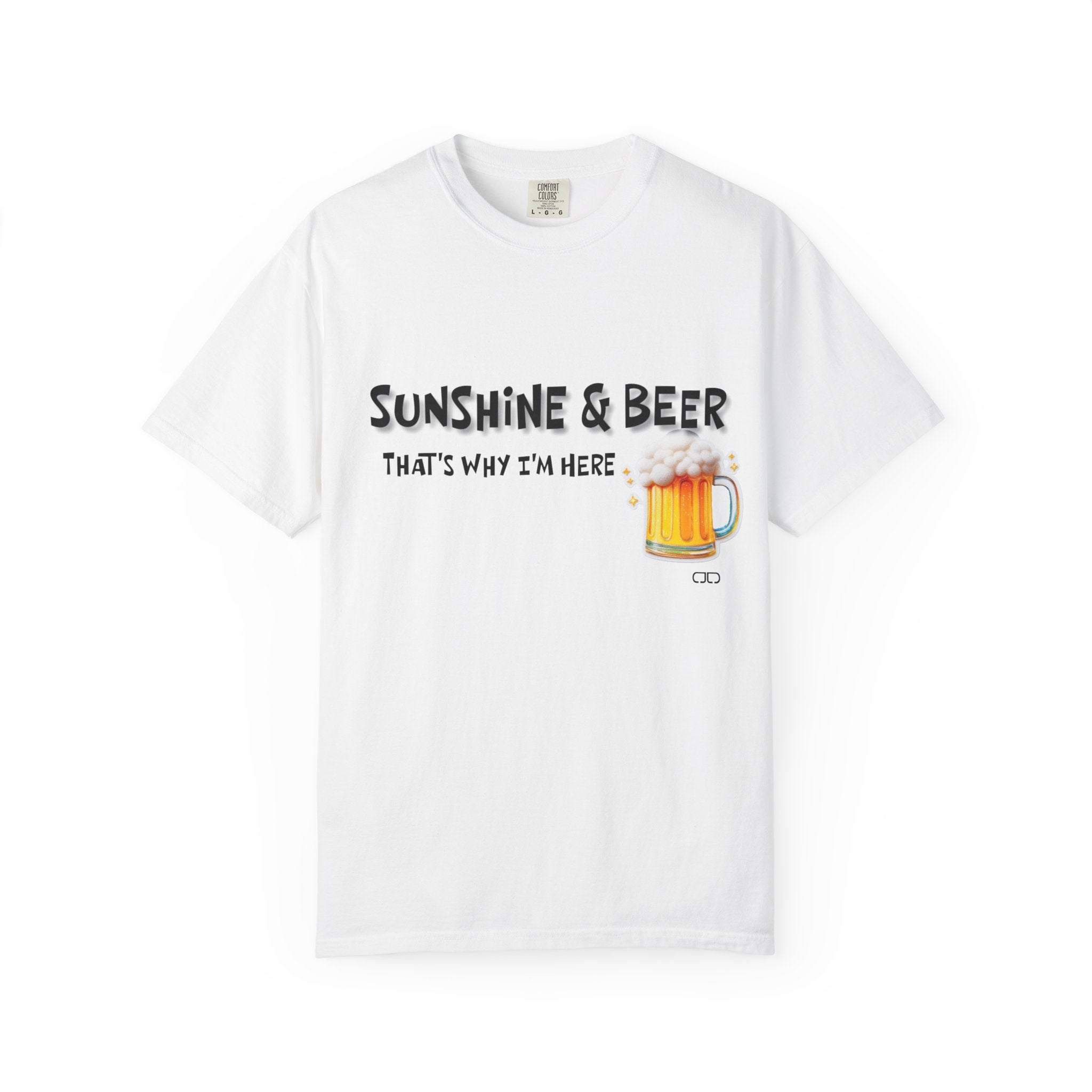 Sunshine & Beer T-Shirt - Unisex Garment-Dyed Tee for Summer Fun, Casual Wear, Beer Lovers, Gift for Friends