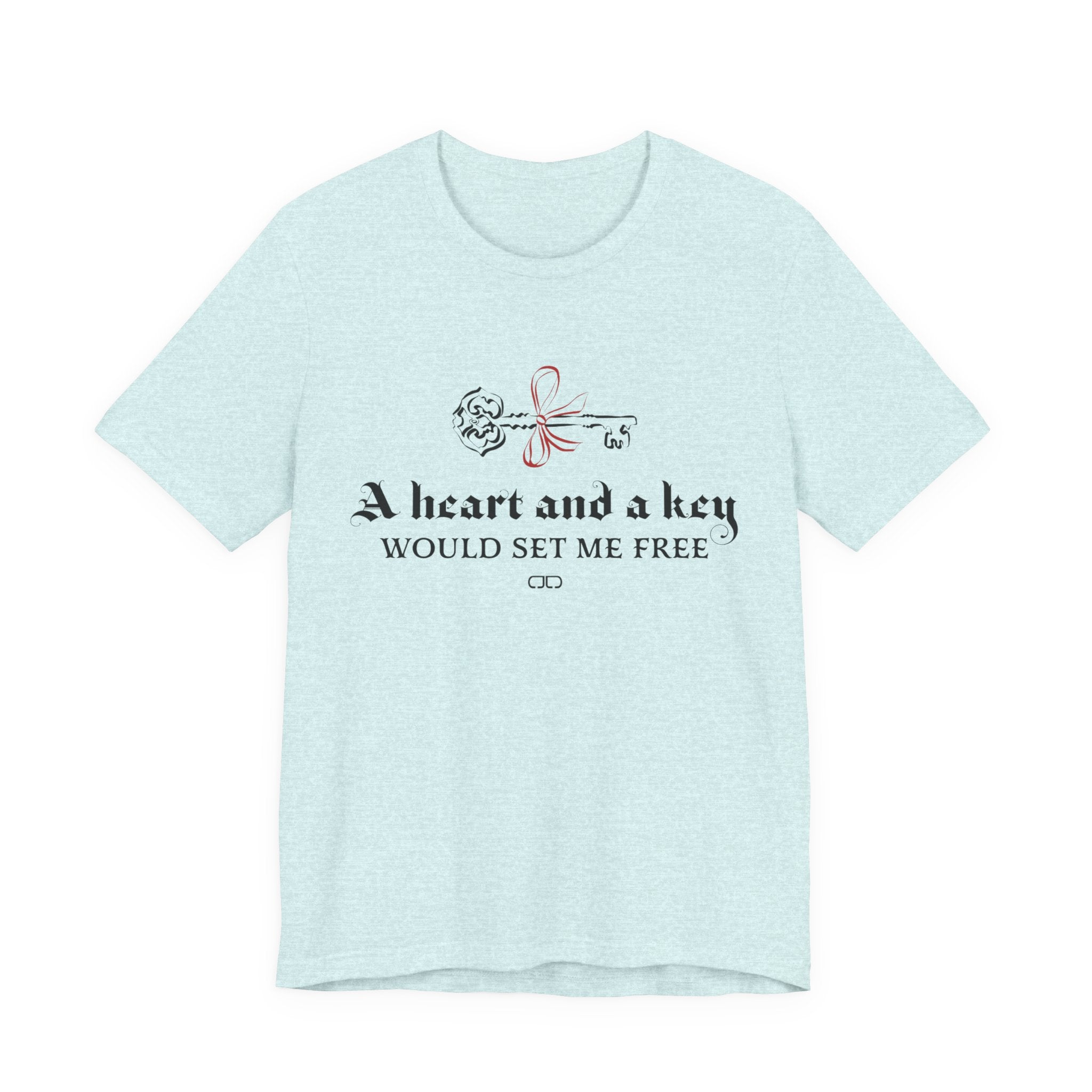 Heart and a Key Tee — "A heart and a key would set me free" Romantic Graphic T-Shirt