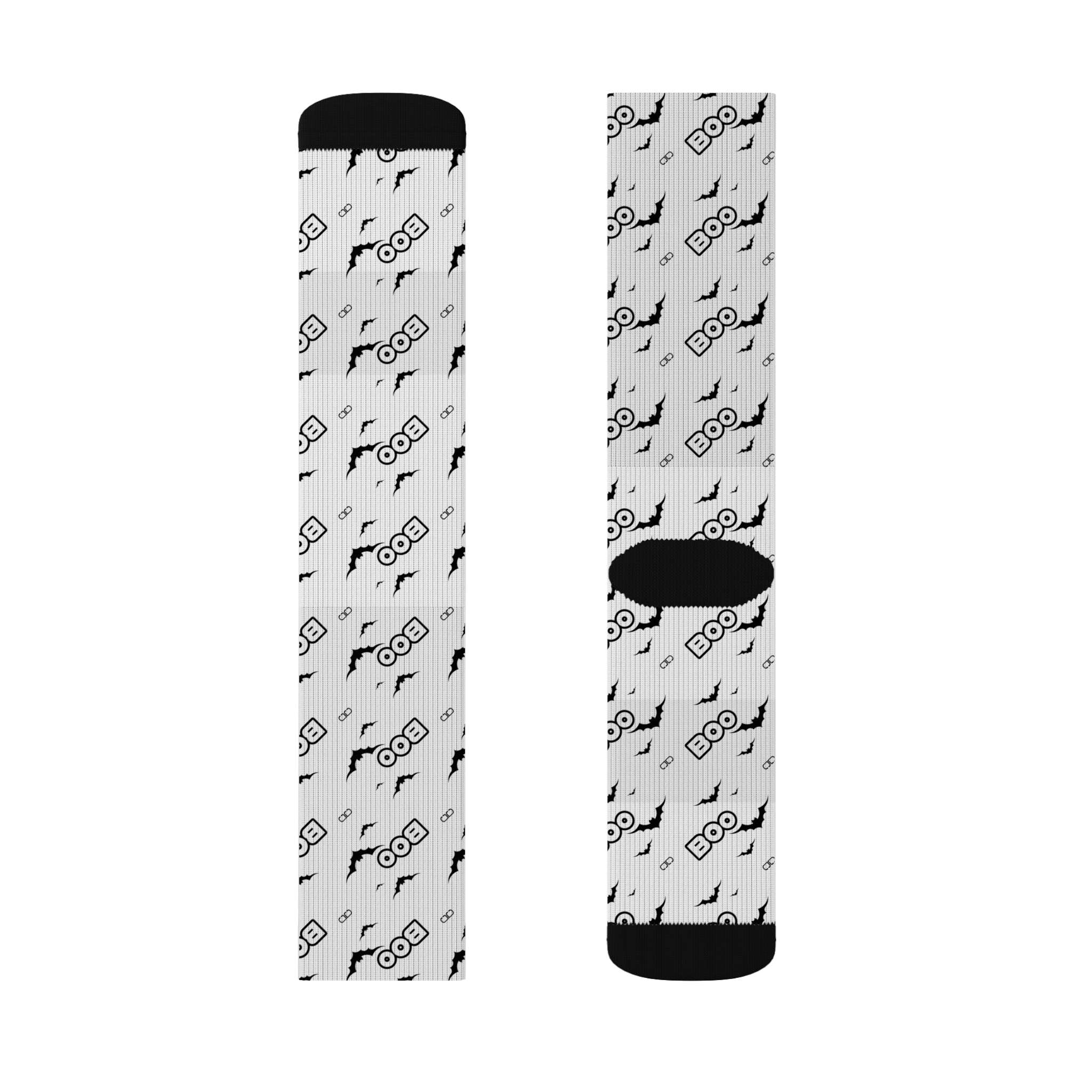 BOO Spooky Halloween Socks, Fun Novelty Socks, Boo Socks for Fall, Customizable Sublimation Socks, Unique Gift Idea