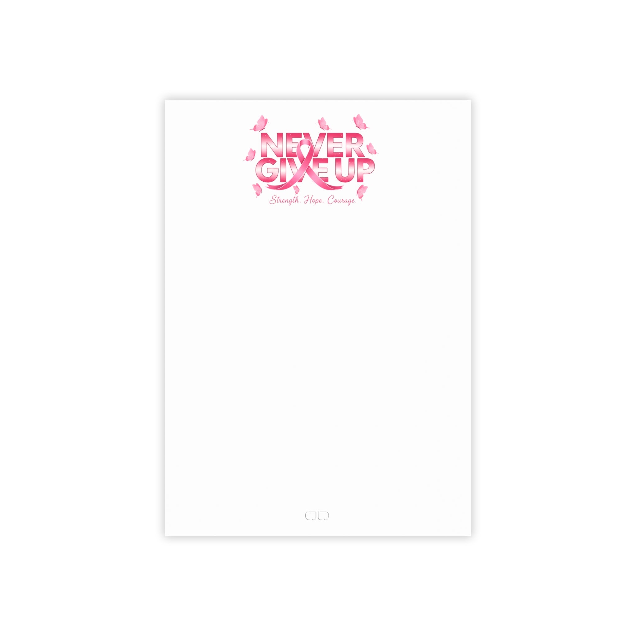 Never Give Up! Chic Pink Floral Post-it® Note Pads for Home or Office, Sticky Notes for Planners, Gifts for Her, Organization Essentials, CuteStationery