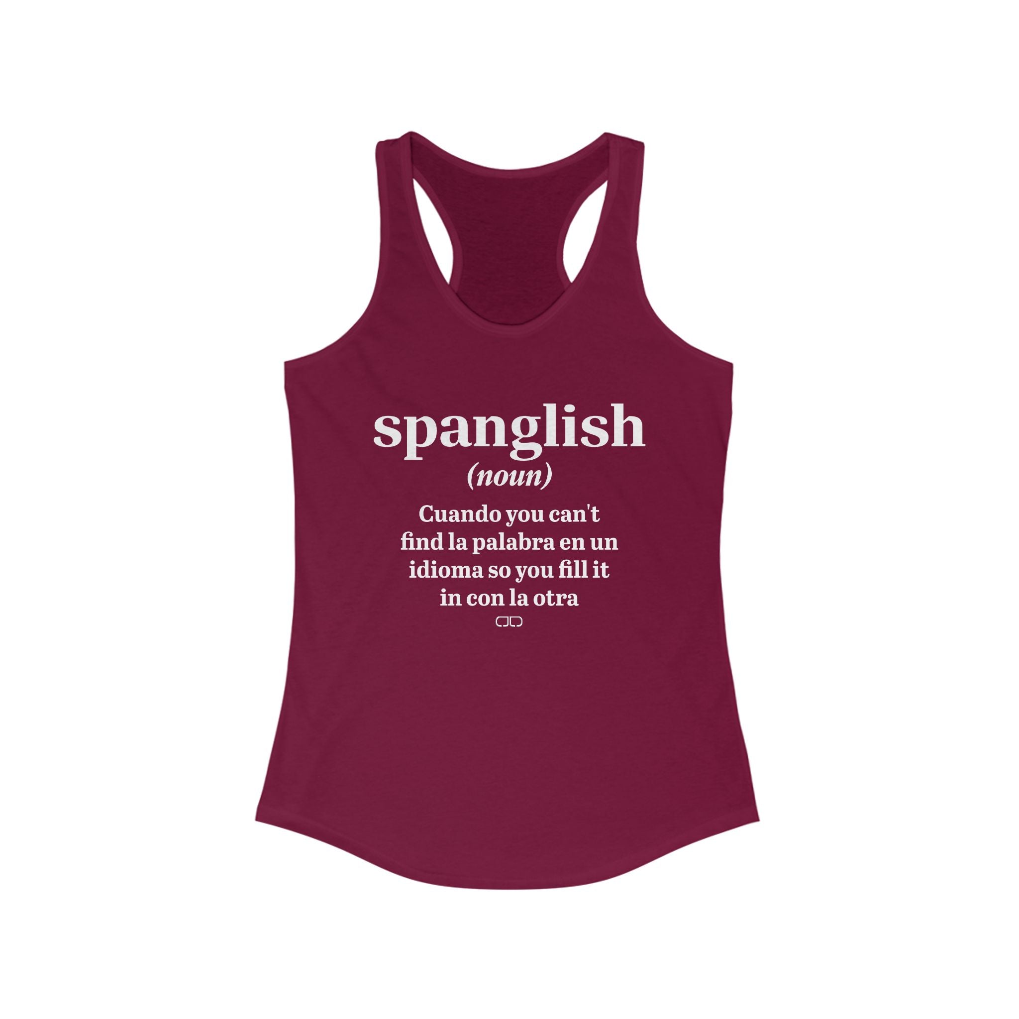 Spanglish Definition Women's Racerback Tank - Bilingual Tee, Language Lover Gift, Summer Outfit, Casual Wear, Fun Top