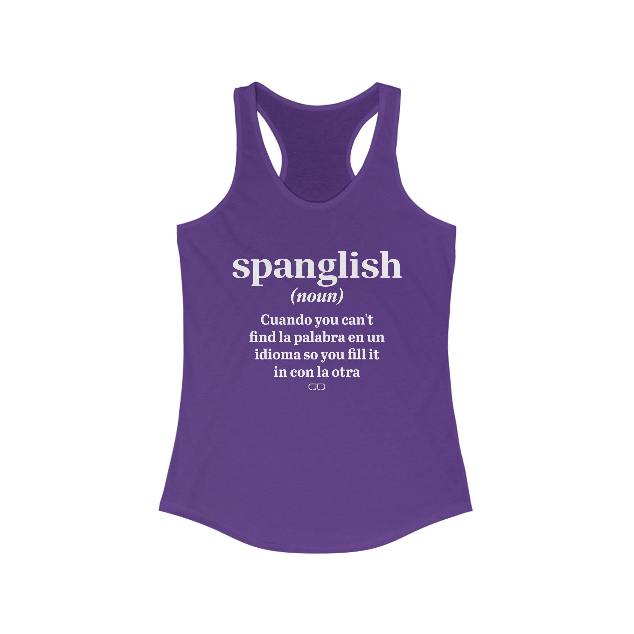 Spanglish Definition Women's Racerback Tank - Bilingual Tee, Language Lover Gift, Summer Outfit, Casual Wear, Fun Top