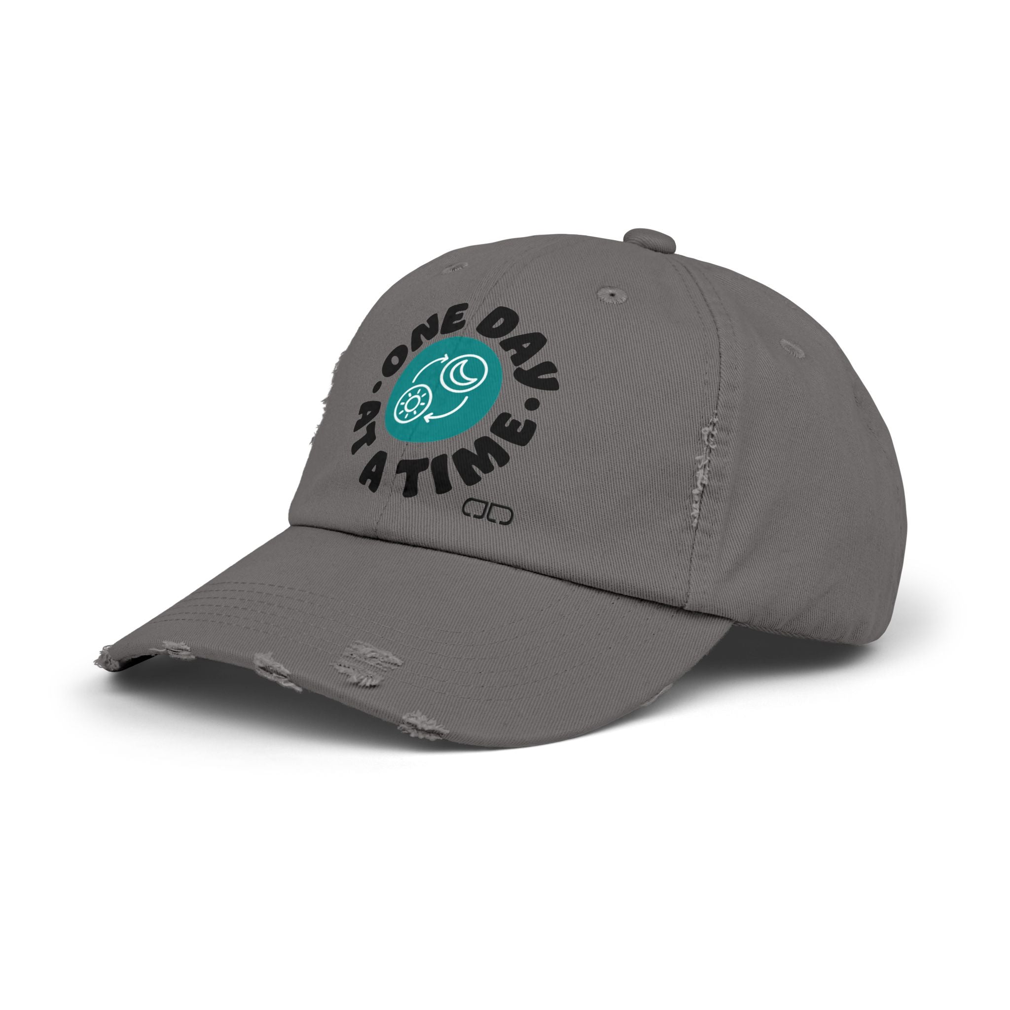 One Day at a Time Distressed Cap | Casual Style, Relaxed Fit, Gift for Him/Her, Summer Accessory, Motivational Wear