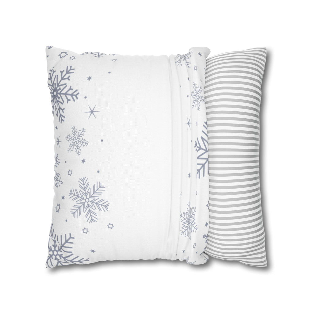 Let It Snow Holiday Pillowcase - Festive Snowflake Decorative Throw Pillow