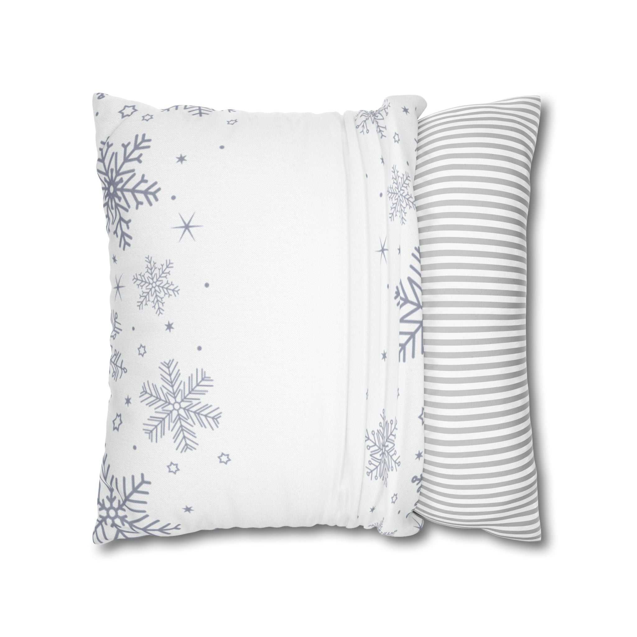 Let It Snow Holiday Pillowcase - Festive Snowflake Decorative Throw Pillow