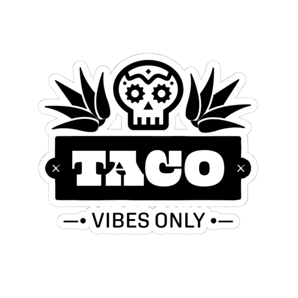 Taco Vibes Only Kiss-Cut Stickers - Fun, Playful Decals for Laptops, Water Bottles, Party Favors, Gifts, and Decor