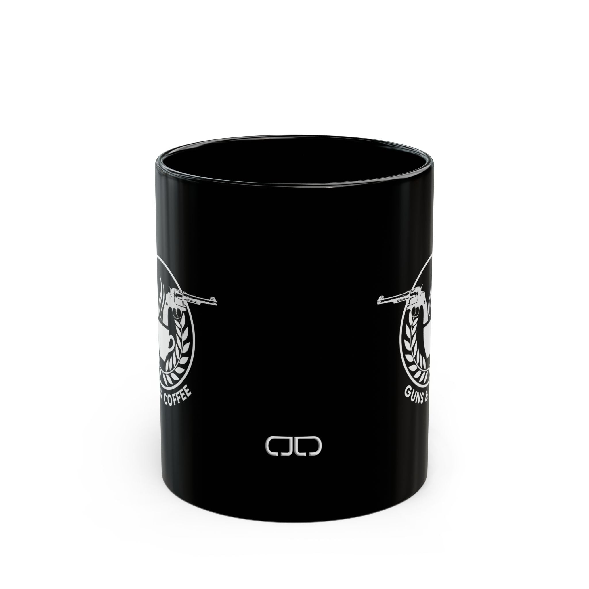 Guns & Coffee Black Ceramic Mug — 11oz/15oz