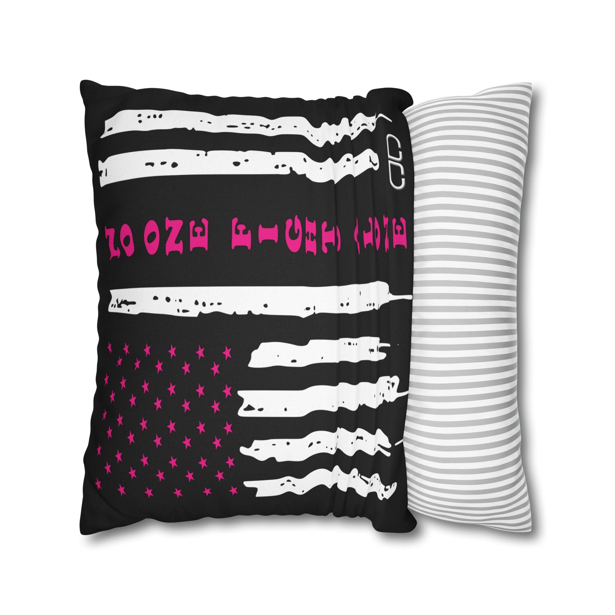 Breast Cancer Awareness Patriotic Flag Pillowcase - Home Decor, Gift for Veterans, USA Pride, Supportive Decor, Motivational Quotes