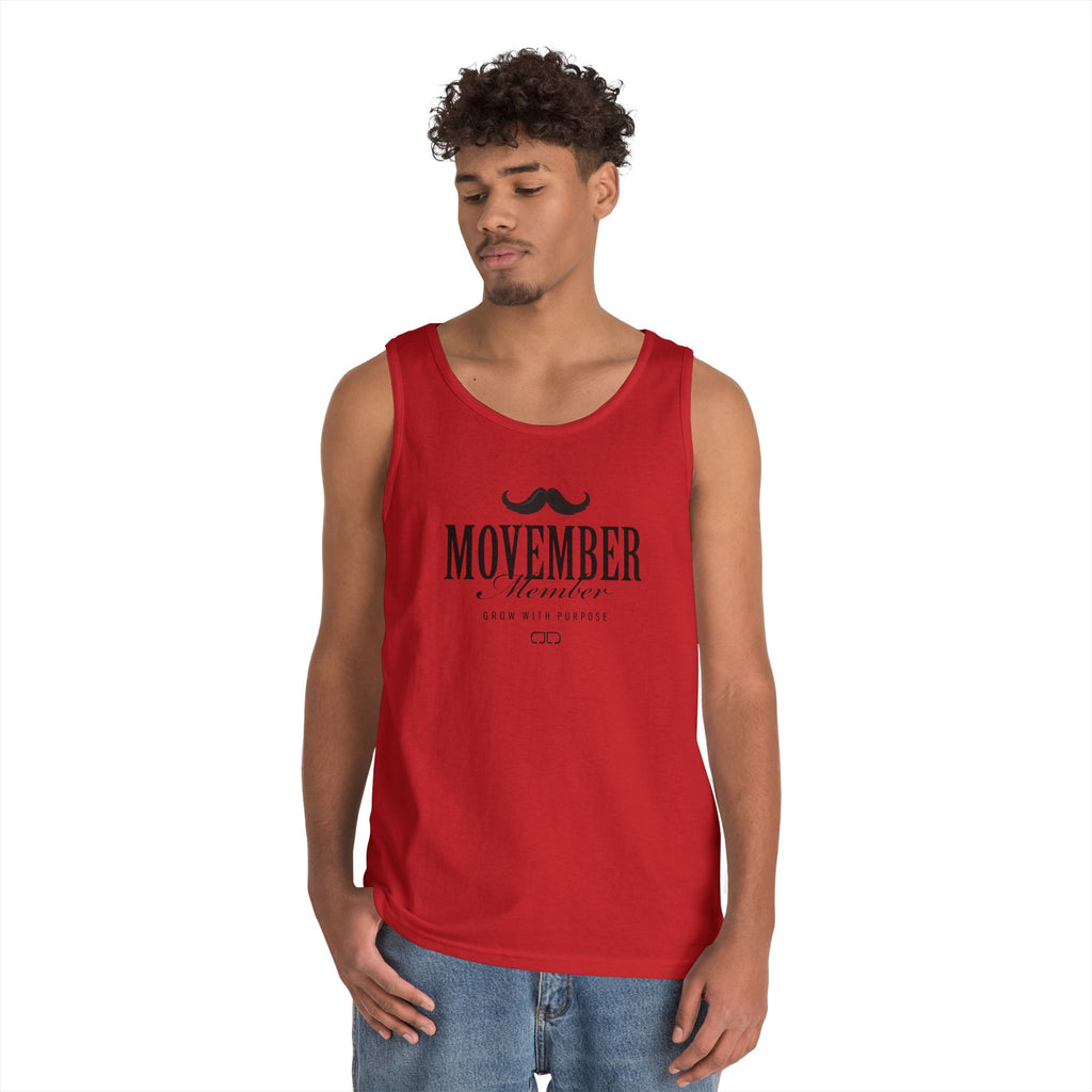 Movember Heavy Cotton Tank Top | Men's Mustache Awareness, Gift for Movember Participants, Casual Wear, Fundraising Event, [...]