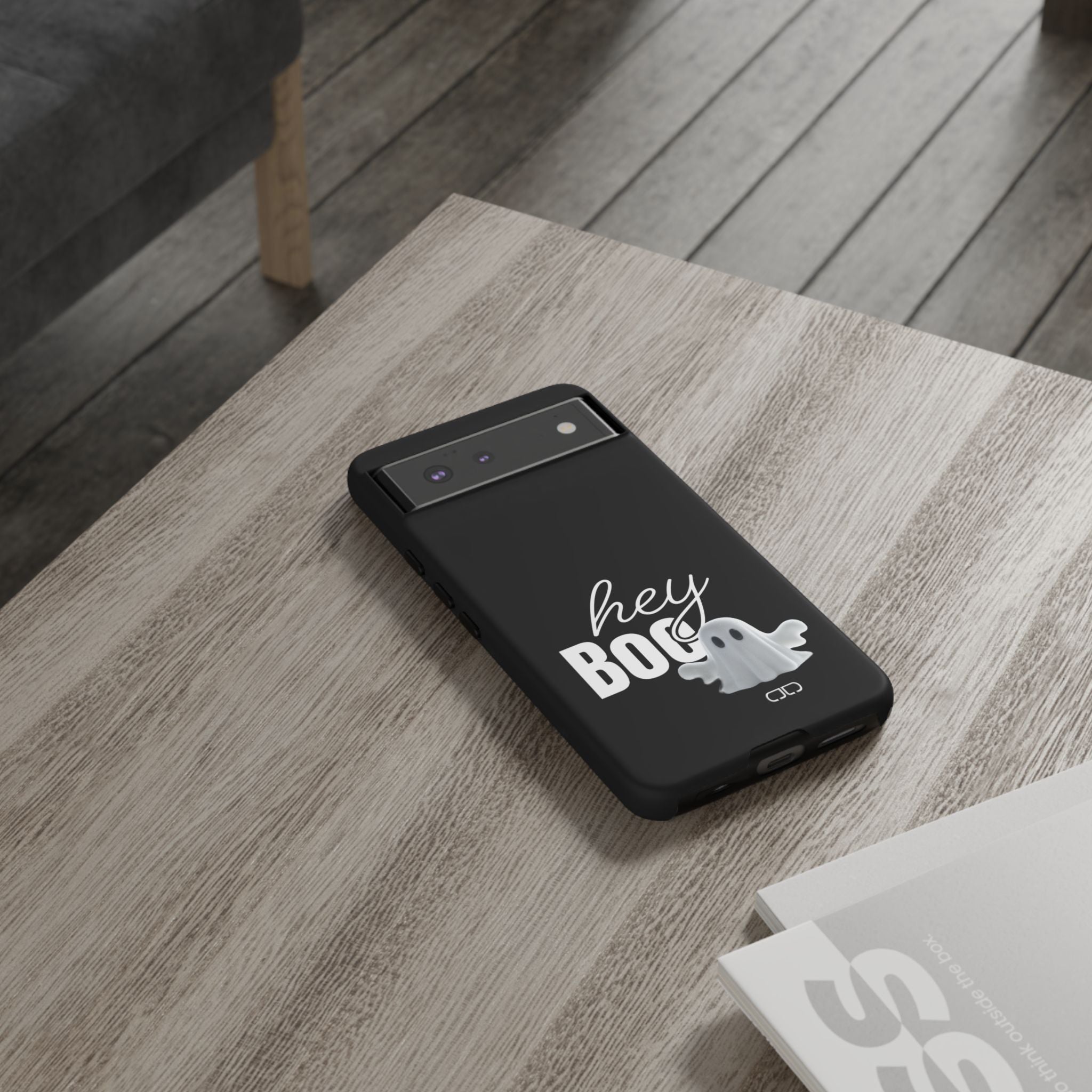 Hey Boo Tough Case, Ghost-Themed Phone Case, Cute Halloween Accessory, Spooky Gift for Friends, Tech Halloween Decor