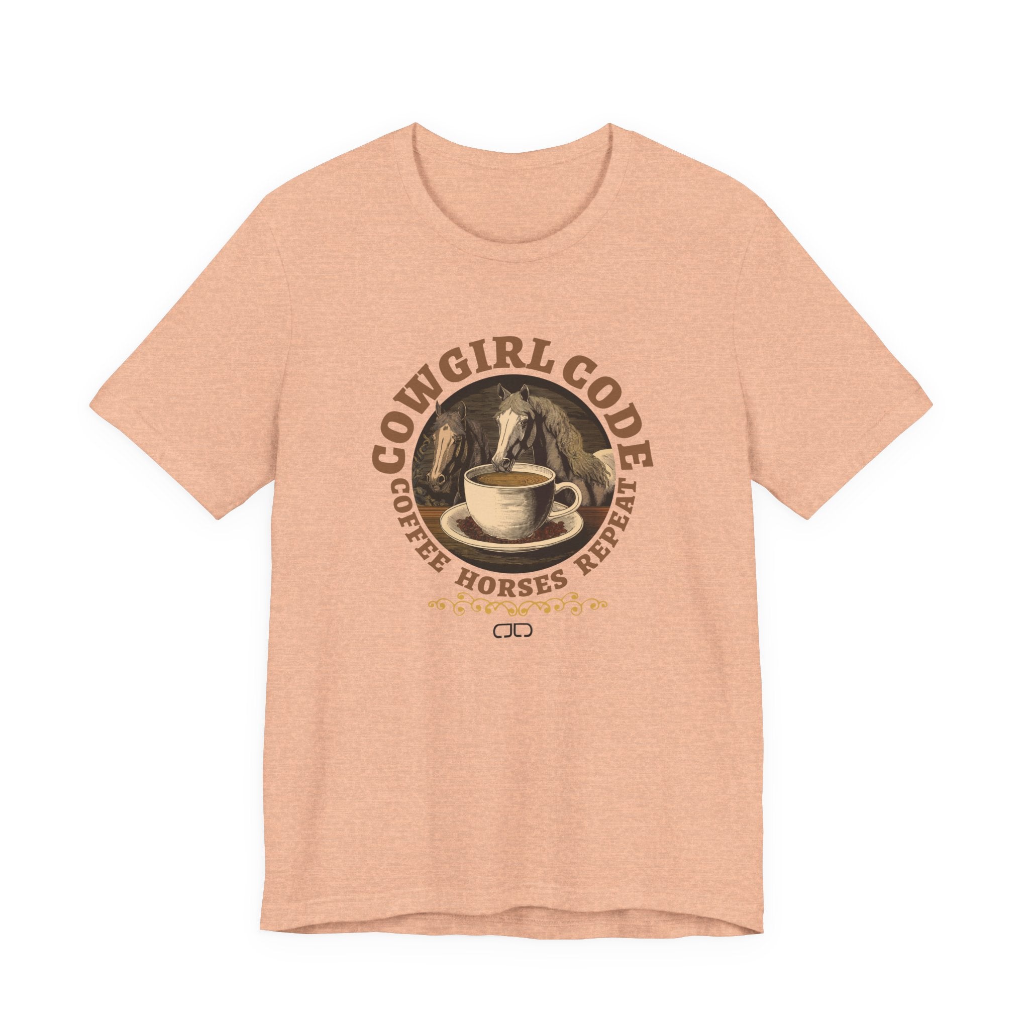 Cowgirl Code Tee – "Coffee Horses Repeat" Western Horse Lover Shirt