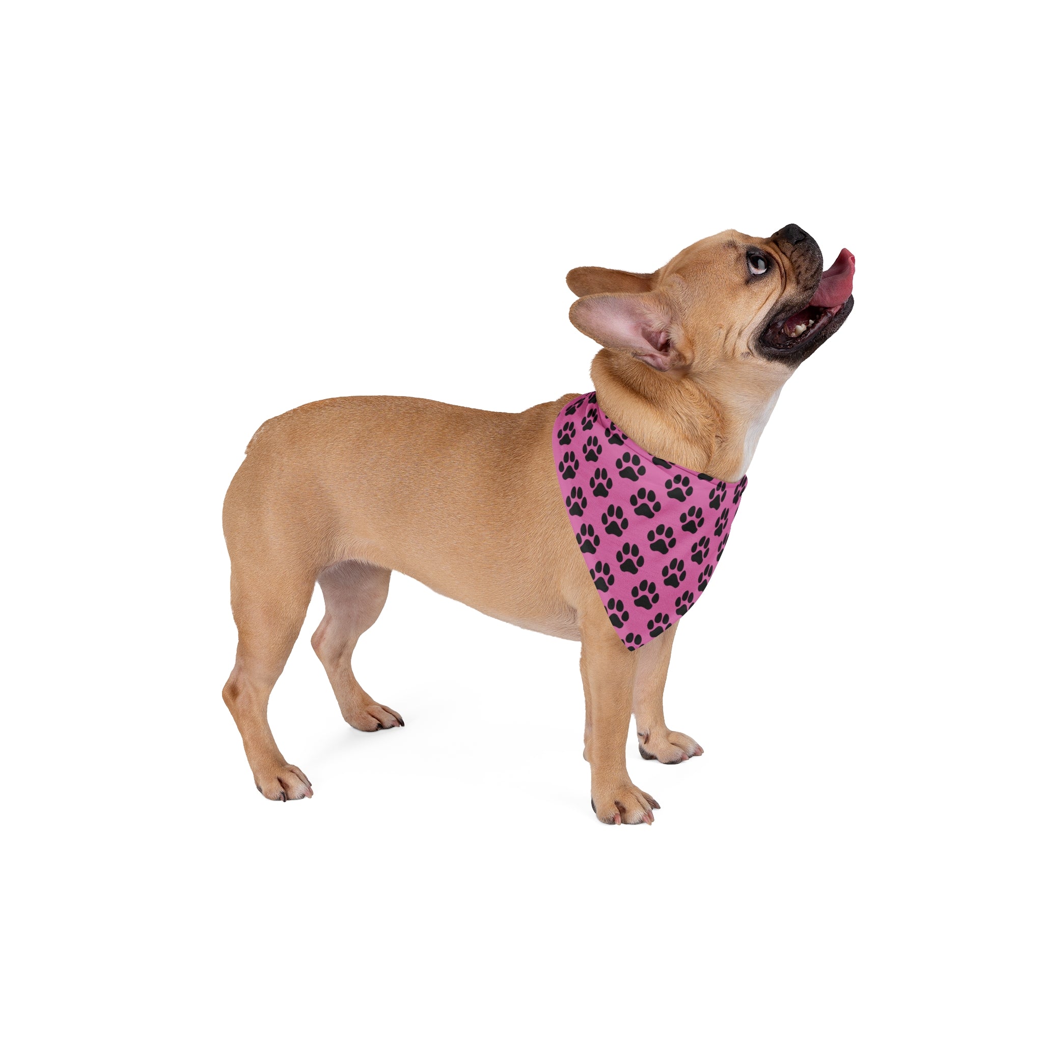 Stylish Pet Bandana - Pink Paw Print Design, Dog Fashion Accessory, Pet Gift, Canine Outfit, Cute Dog Scarf, Pet Wedding Decoration