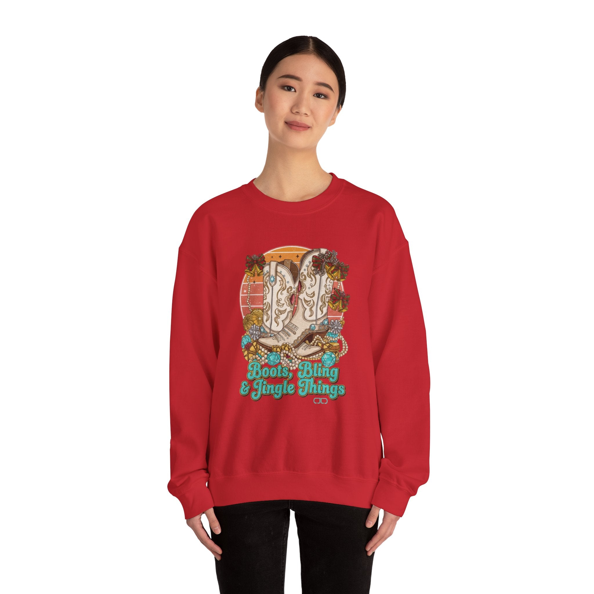 "Boots, Bling & Jingle Things" Western Holiday Pullover