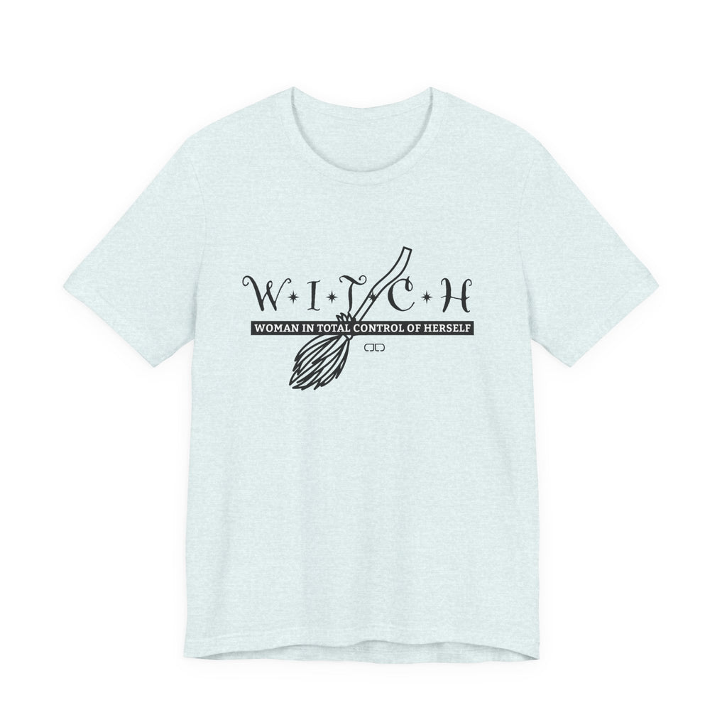 Witch Woman In Control of Herself Tee - Unisex Jersey Short Sleeve Shirt, Perfect for Witches, Gift for Halloween, Spiritual Wear, Self-Empowerment Apparel