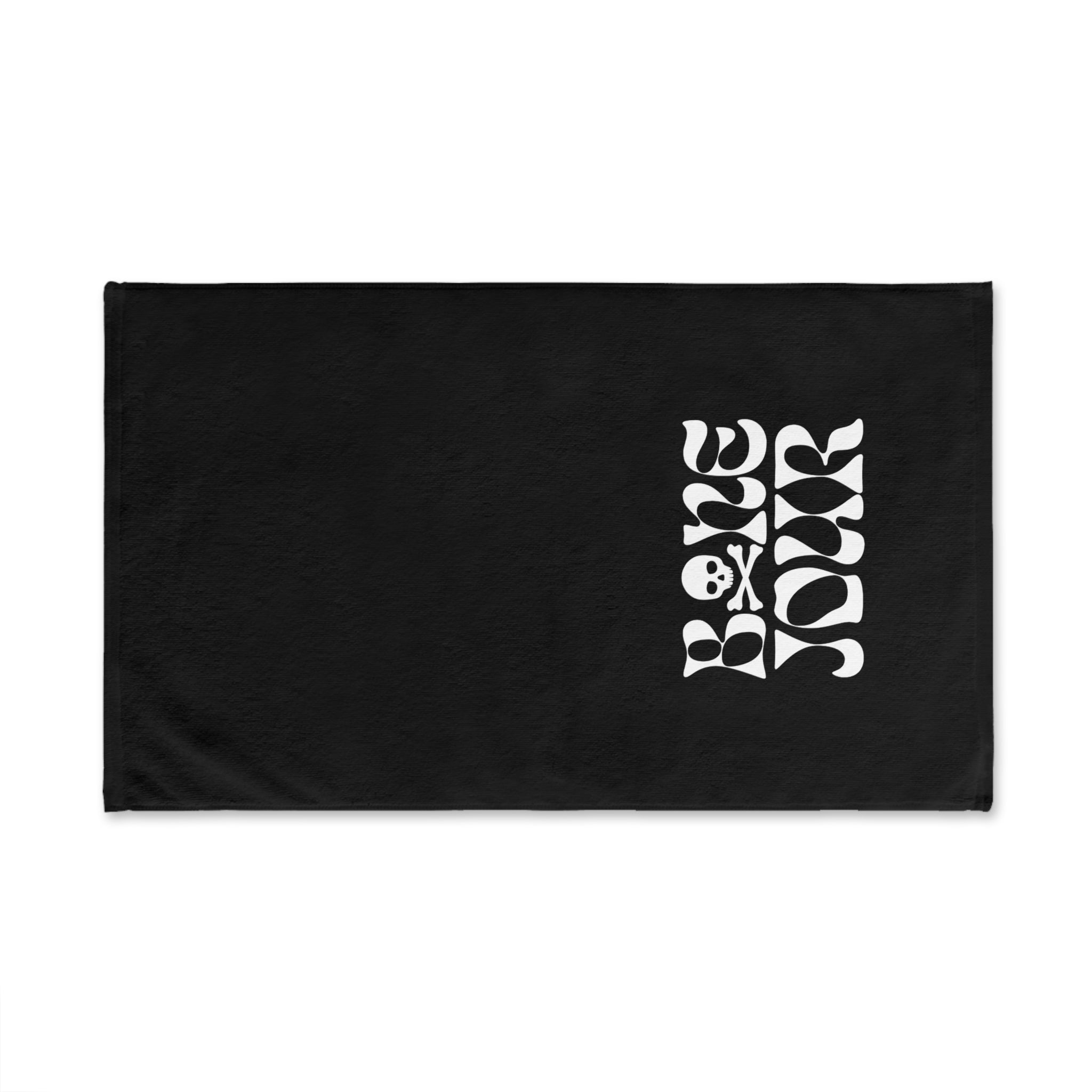 Gothic Hand Towel with 'Bone Jour' Text | Perfect for Halloween, Home Decor, or as a Unique Gift