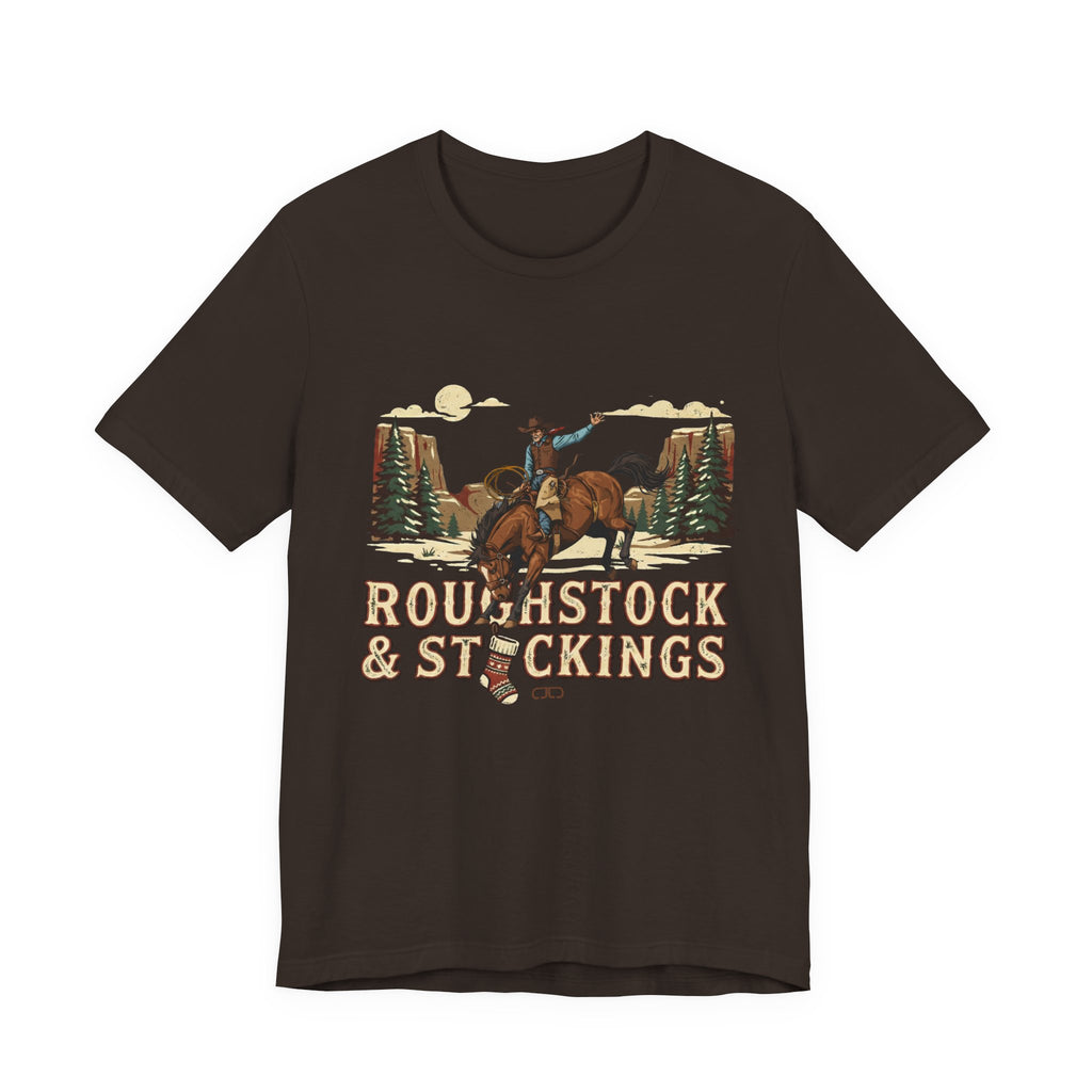"Roughstock & Stockings" Christmas Cowboy Shirt