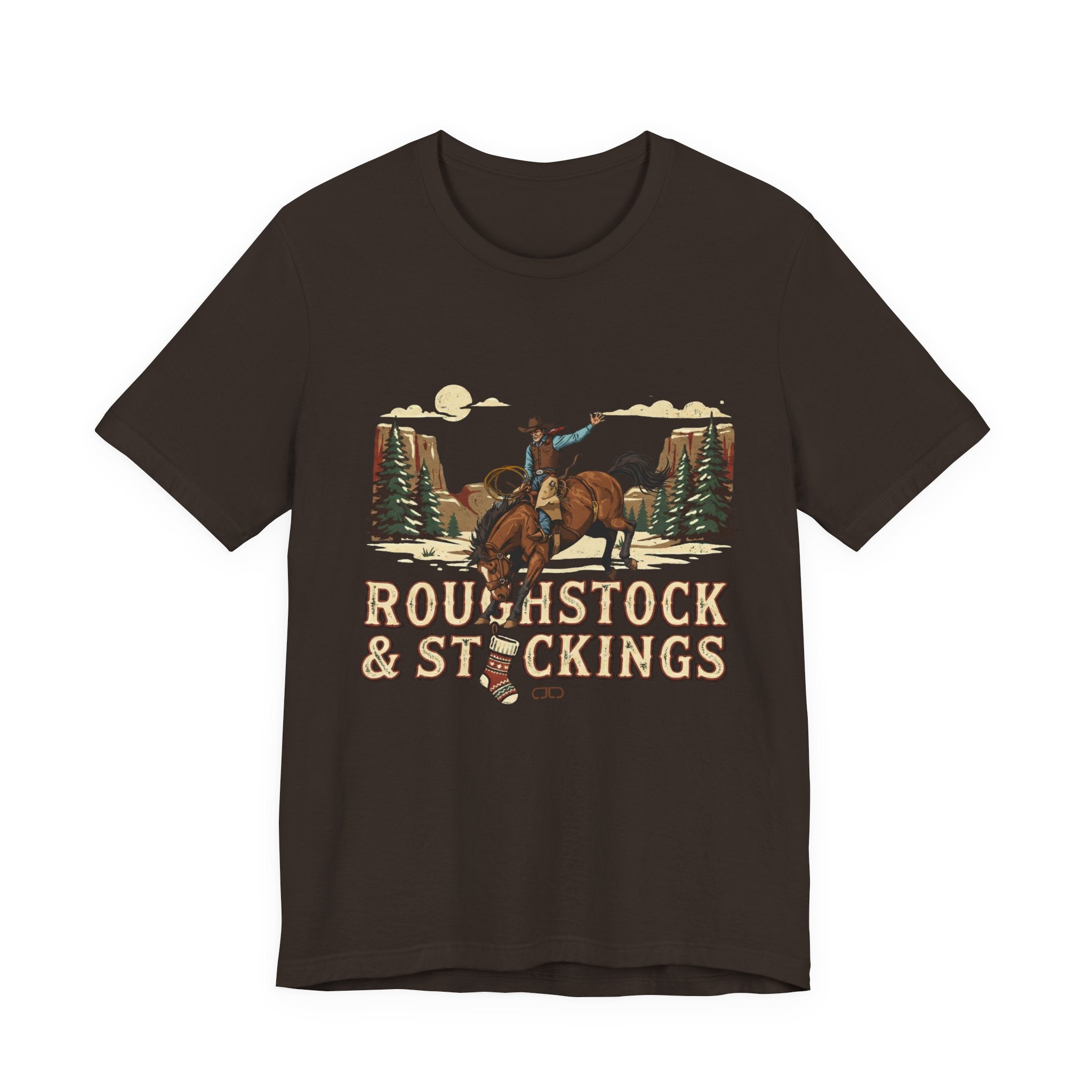 "Roughstock & Stockings" Christmas Cowboy Shirt