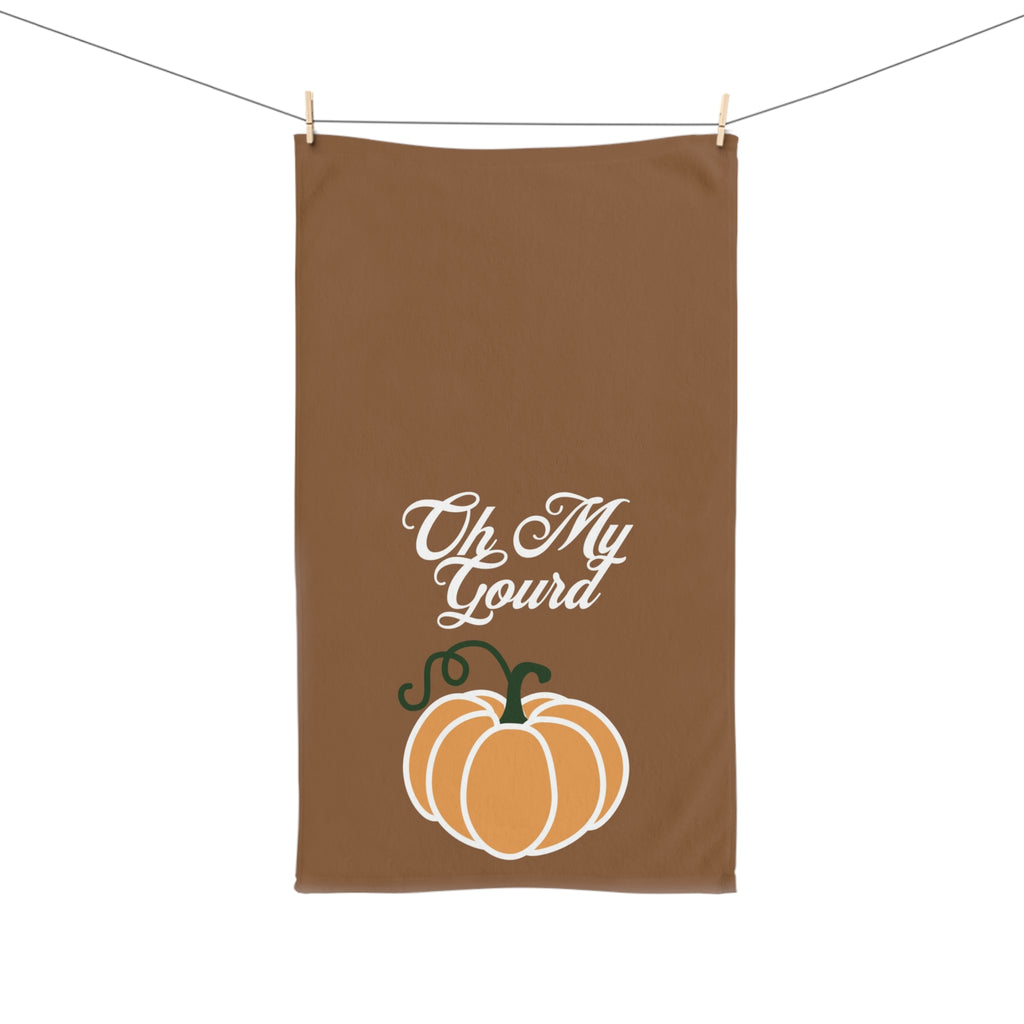 Autumn Themed Hand Towel - Oh My Gourd, Fall Decor, Kitchen Towel, Thanksgiving Gift, Seasonal Homeware