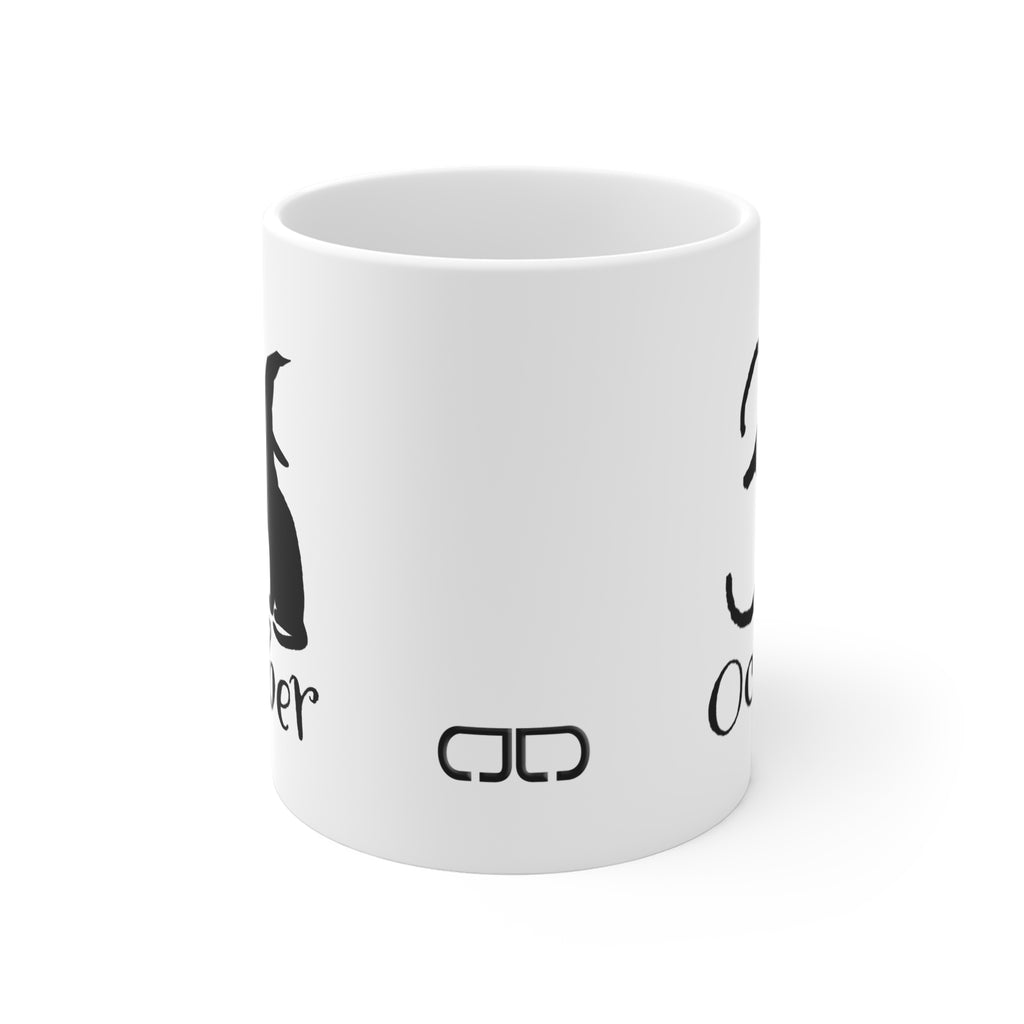 October 31st Cat Mug, 11oz Witchy Coffee Cup, Halloween Decor, Black Cat Gift, Spooky Tea Mug, Cute Animal Mug