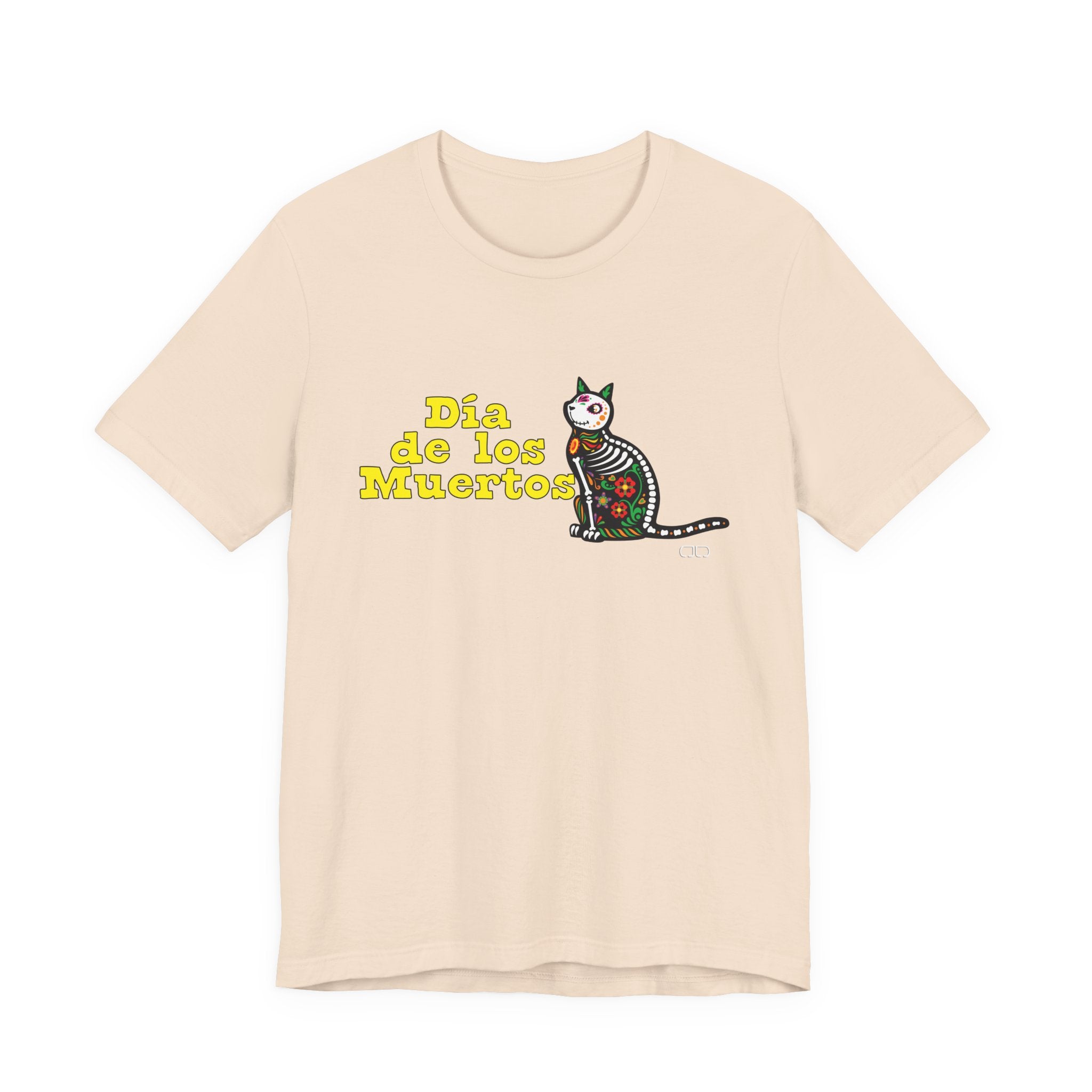 Dia de los Muertos Cat Tee, Unisex Jersey Short Sleeve T-Shirt for Celebrations, Halloween, Day of the Dead, Festive Vibe, Cat Lovers