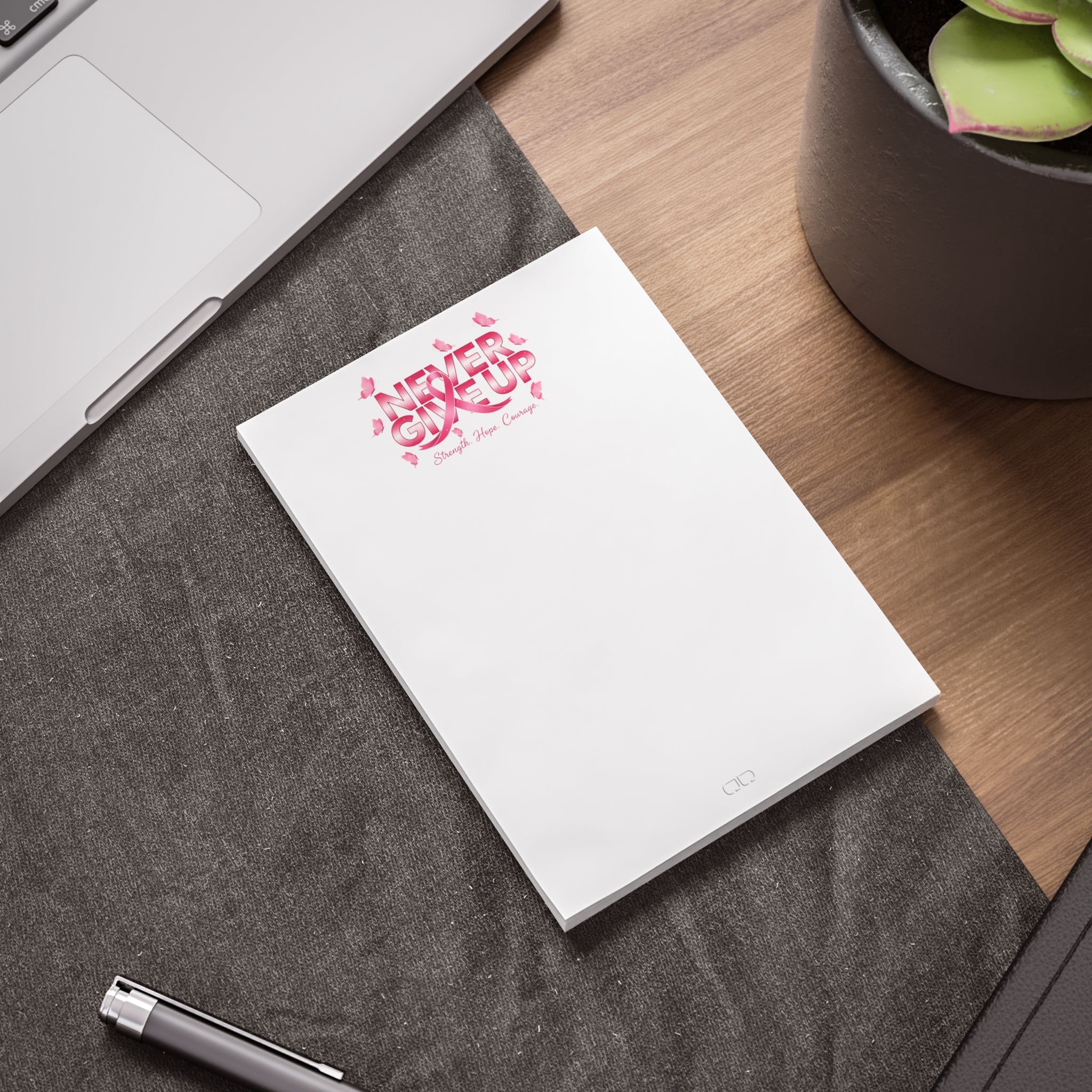 Never Give Up! Chic Pink Floral Post-it® Note Pads for Home or Office, Sticky Notes for Planners, Gifts for Her, Organization Essentials, CuteStationery