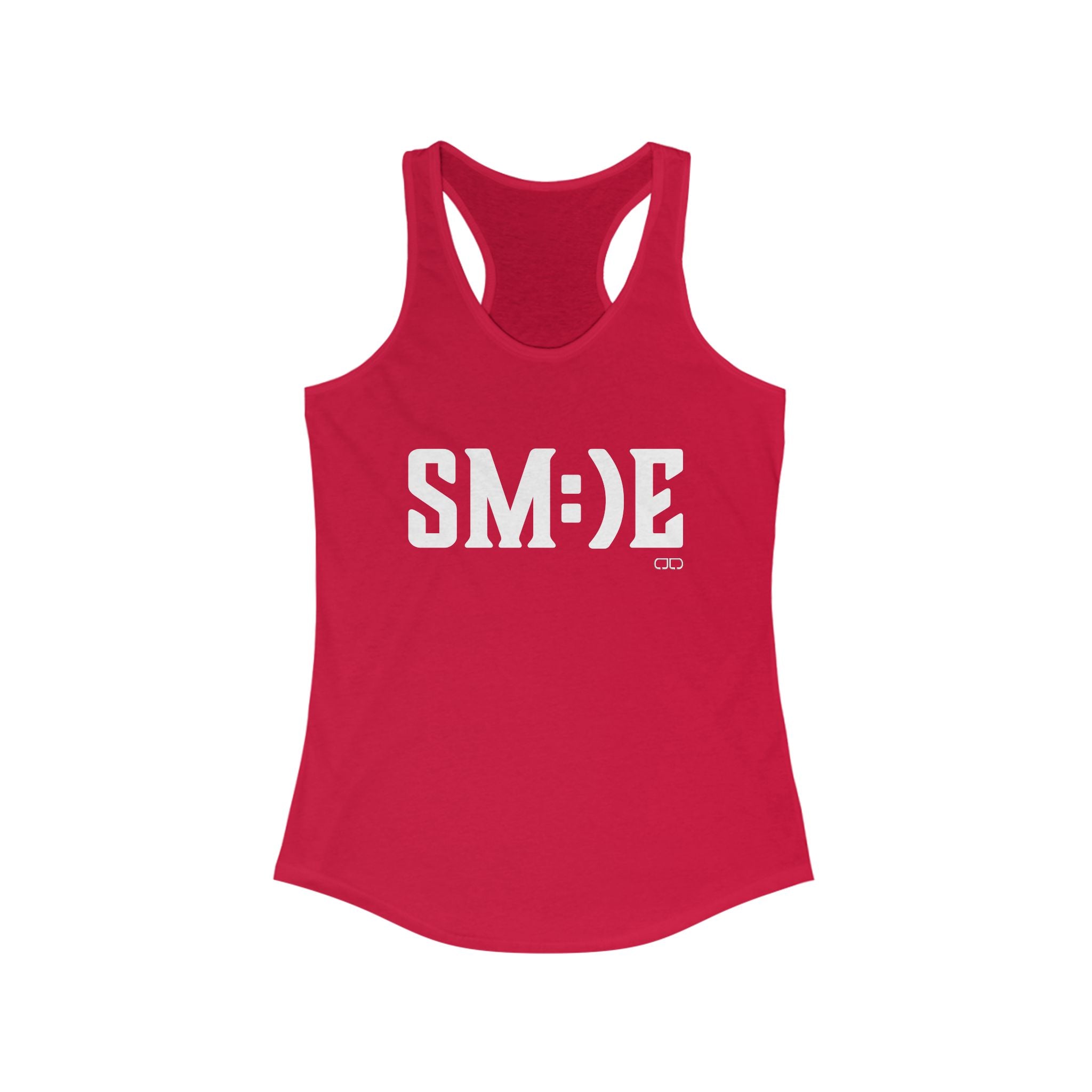 Smiley Face Women's Racerback Tank | Summer Fitness Top, Casual Wear, Motivational Gym Shirt, Gift for Her, Cute Workout Apparel