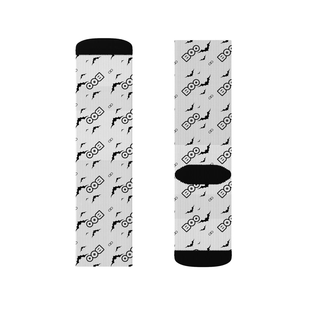 BOO Spooky Halloween Socks, Fun Novelty Socks, Boo Socks for Fall, Customizable Sublimation Socks, Unique Gift Idea