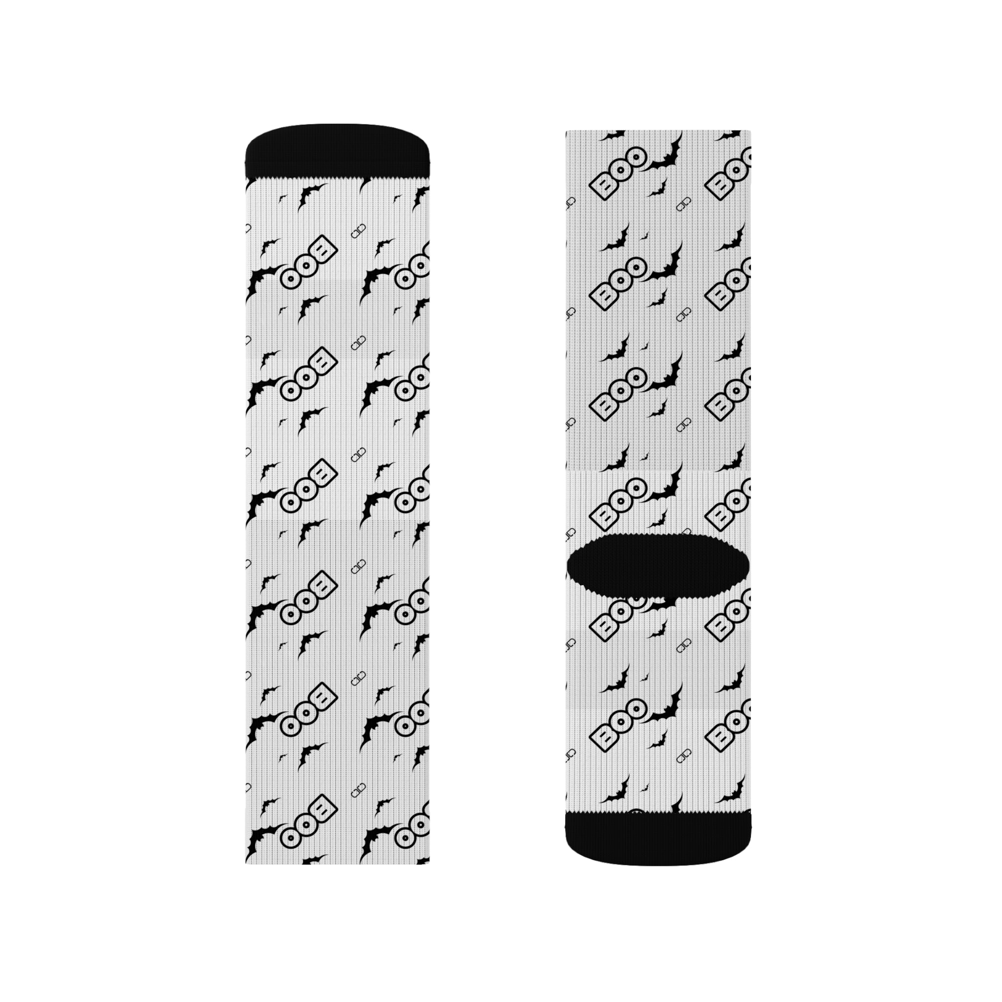 BOO Spooky Halloween Socks, Fun Novelty Socks, Boo Socks for Fall, Customizable Sublimation Socks, Unique Gift Idea