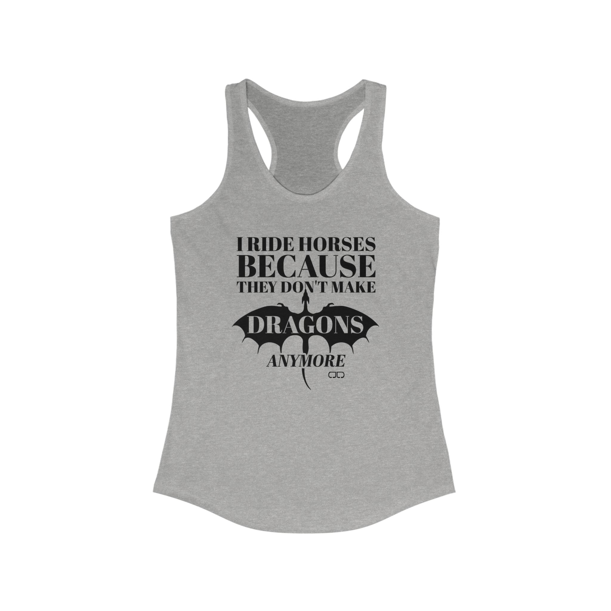 Dragons & Horses Tank Top, Funny Horse Riding Tee, Gift for Equestrians, Summer Sportswear, Creative Workout Shirt