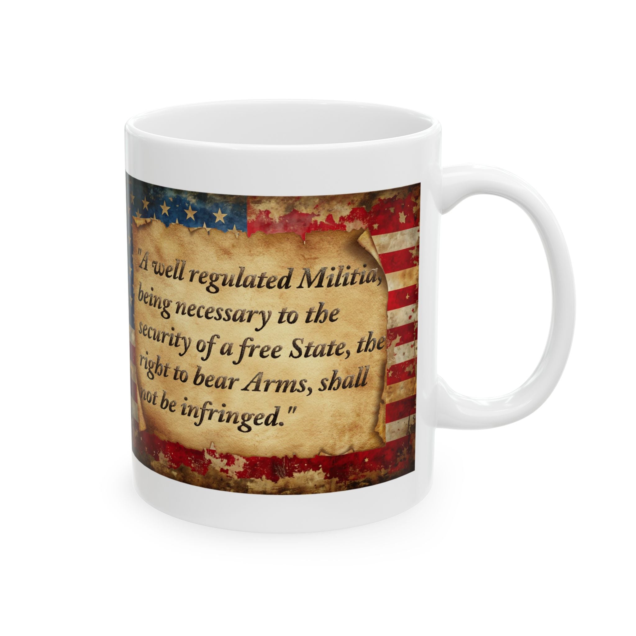 2nd Amendment Quote Mug — Vintage American Flag 11oz/15oz