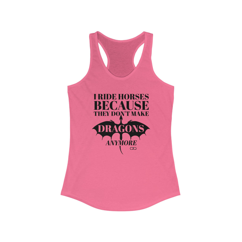 Dragons & Horses Tank Top, Funny Horse Riding Tee, Gift for Equestrians, Summer Sportswear, Creative Workout Shirt