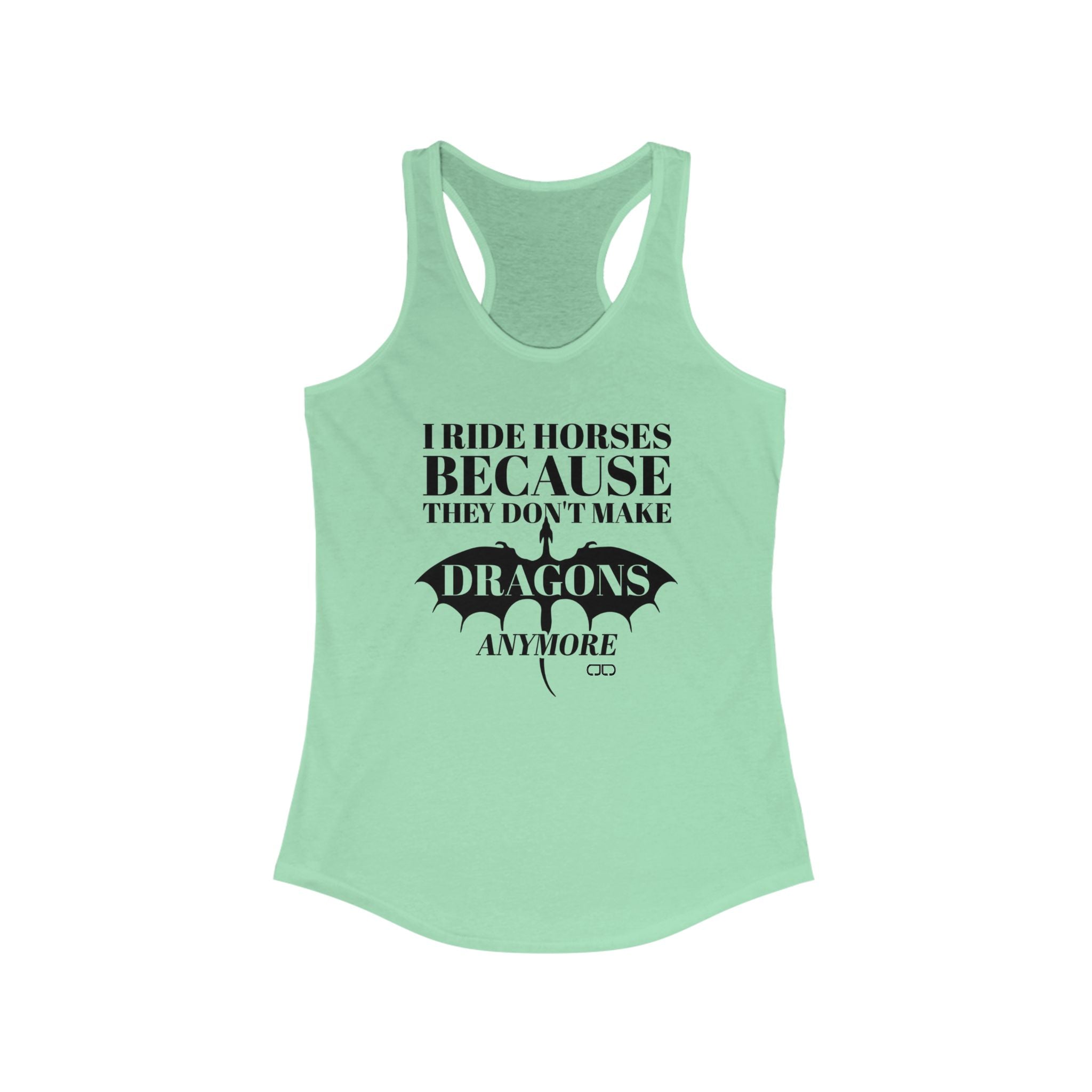 Dragons & Horses Tank Top, Funny Horse Riding Tee, Gift for Equestrians, Summer Sportswear, Creative Workout Shirt