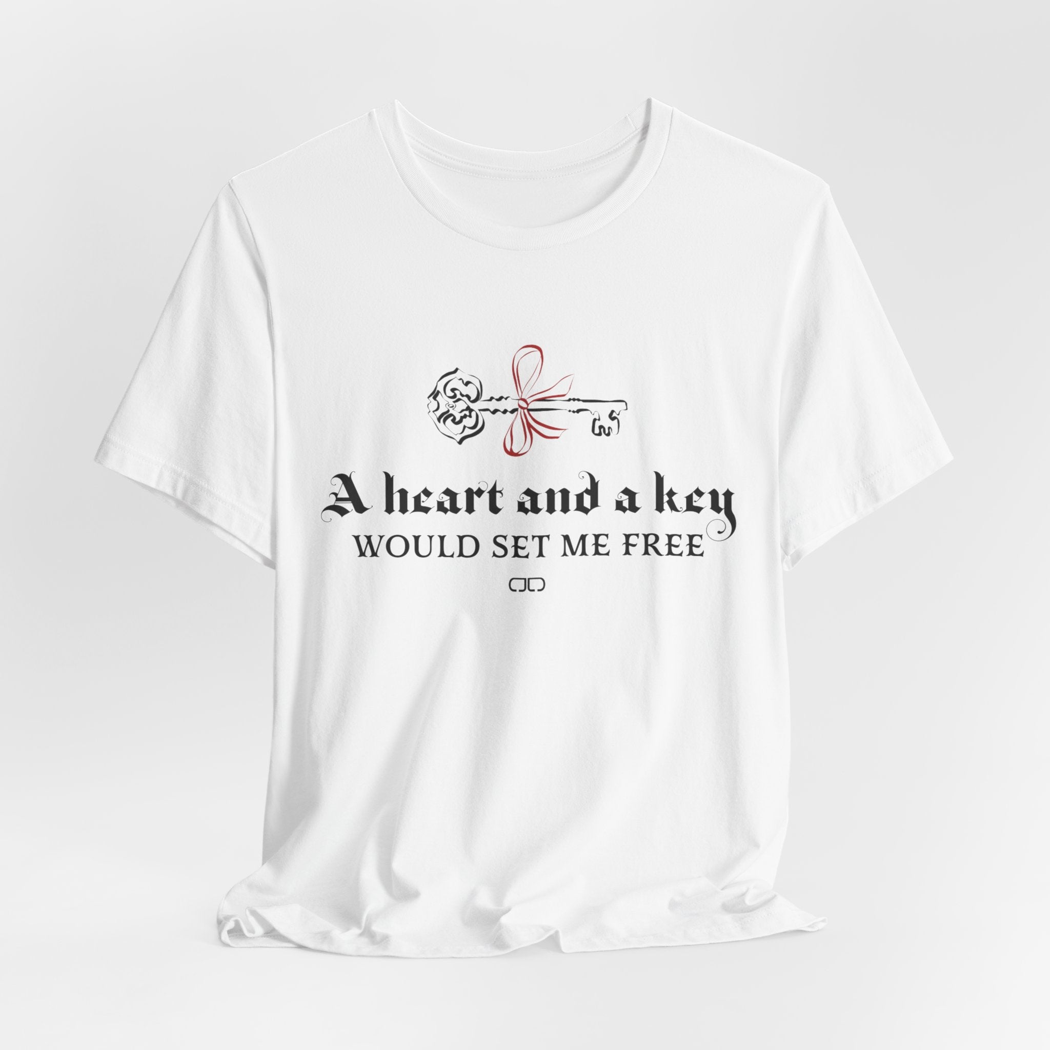 Heart and a Key Tee — "A heart and a key would set me free" Romantic Graphic T-Shirt