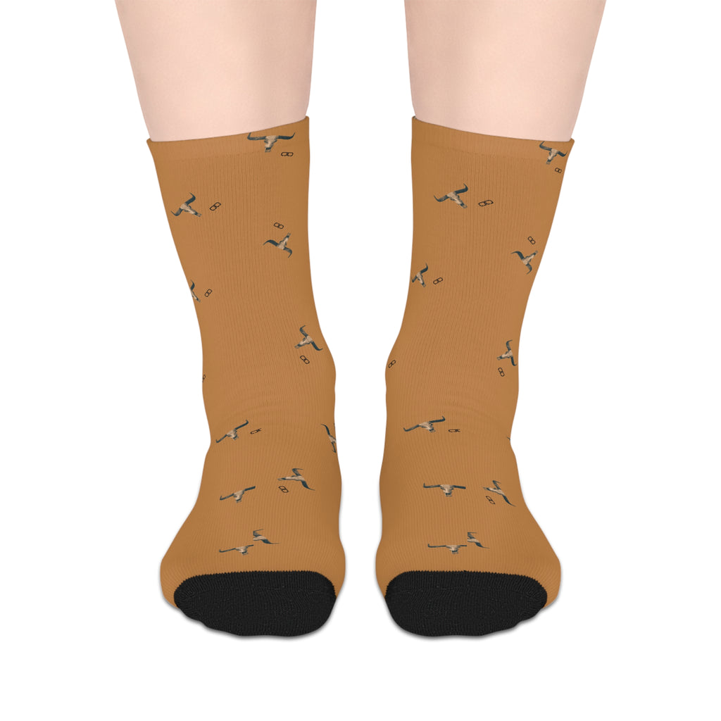 Cow Skull Boot Socks | Cozy, Stylish, Giftable Footwear | Perfect for Casual Wear, Hiking, and Everyday Comfort