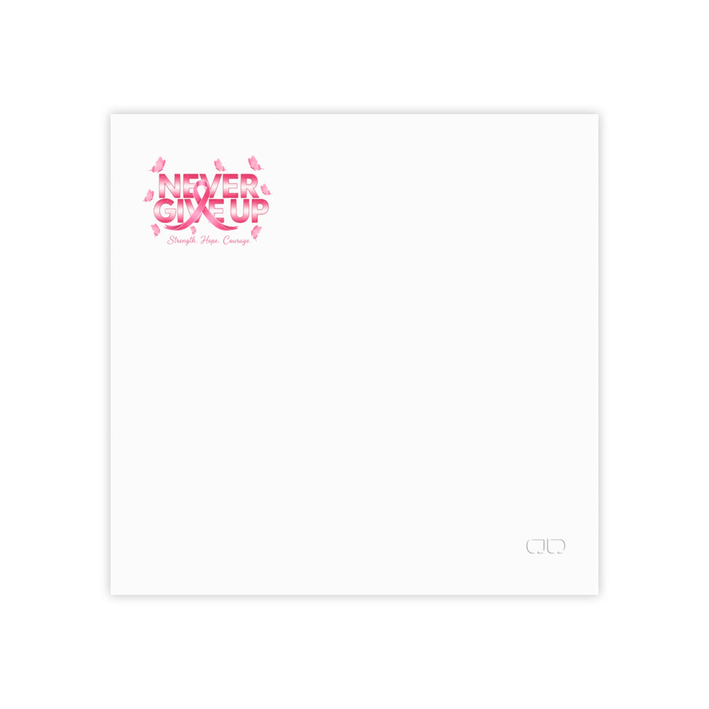 Never Give Up! Chic Pink Floral Post-it® Note Pads for Home or Office, Sticky Notes for Planners, Gifts for Her, Organization Essentials, CuteStationery