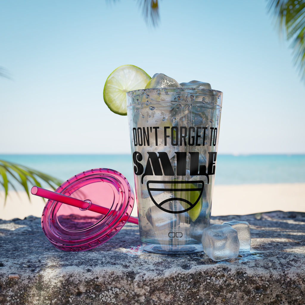 Don't Forget to Smile - Fun Travel Mug, Motivational Drinkware, Summer Beach Cup, Gift for Friends, [...]