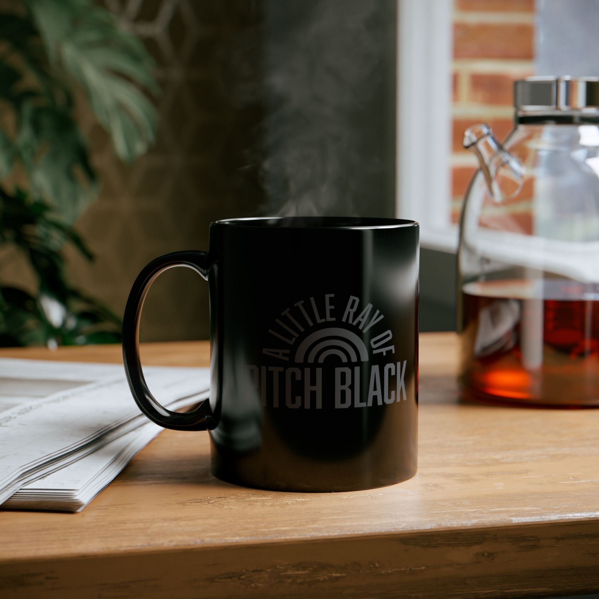 A Little Ray of Pitch Black Mug for Coffee Lovers, Unique Gift for Coffee Addicts, Adds Style to Kitchen, Perfect for Home Office, Funny Mug for Birthdays