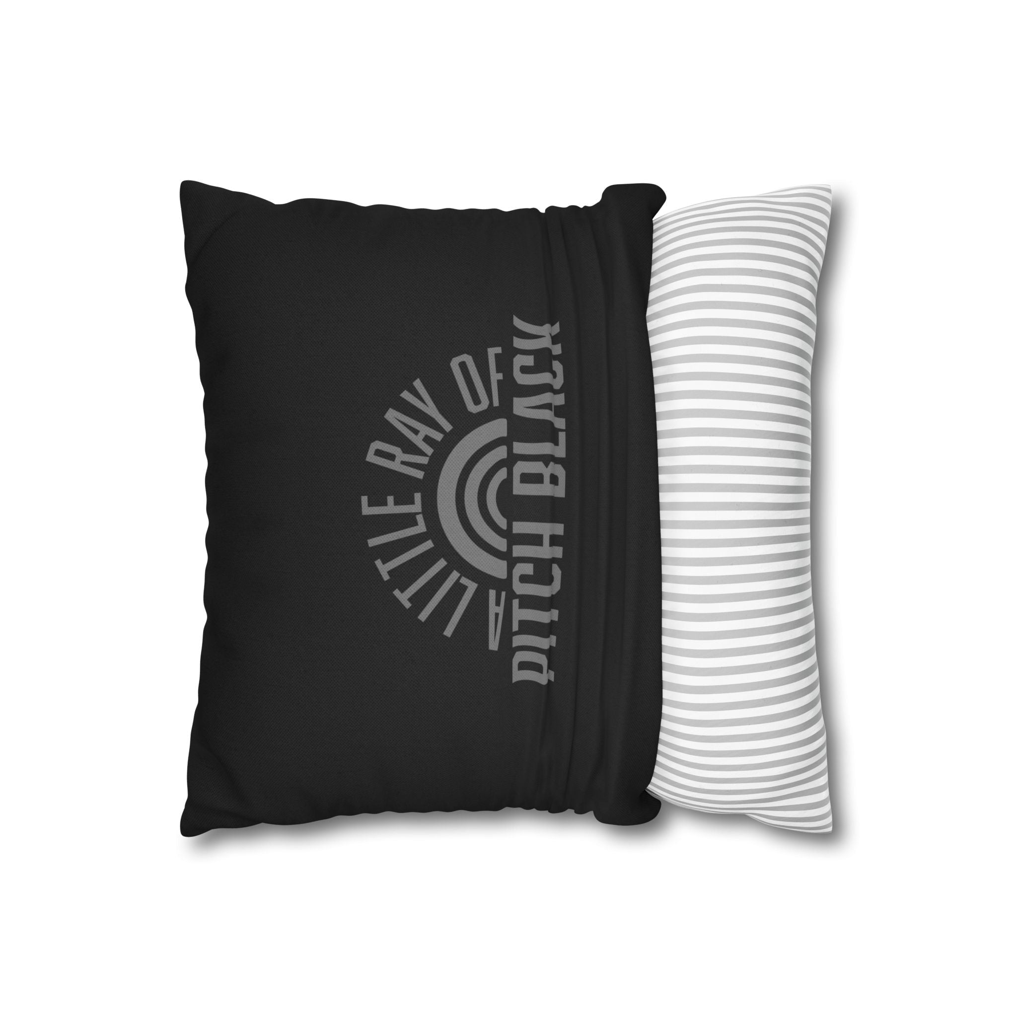 Little Ray of Pitch Black Square Pillowcase | Modern Home Decor, Cozy Accent, Thoughtful Gift, Bedroom Accessories, Relaxing Vibe