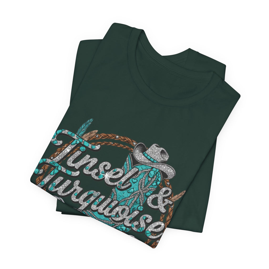 "Tinsel & Turquoise" Western Graphic Tee