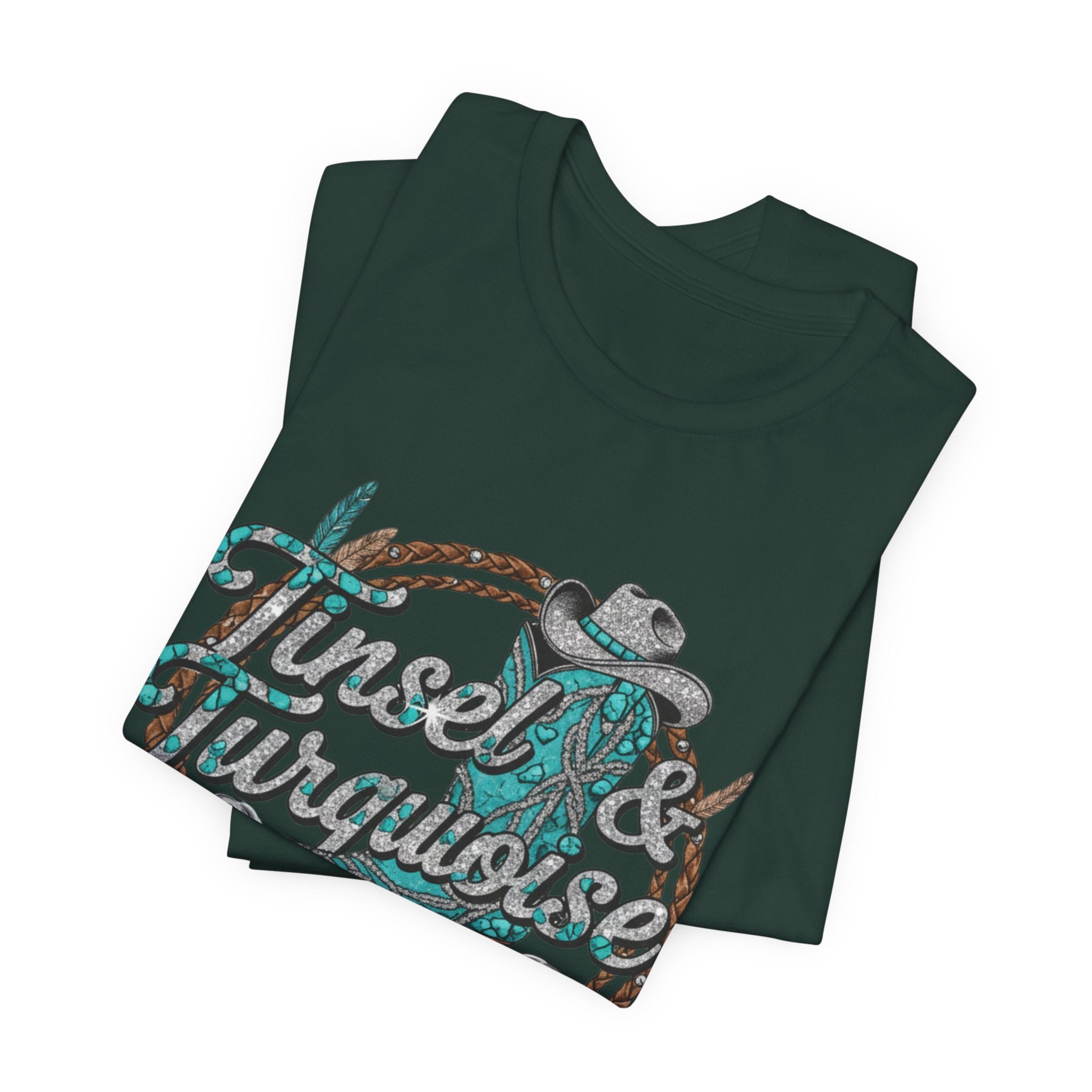"Tinsel & Turquoise" Western Graphic Tee
