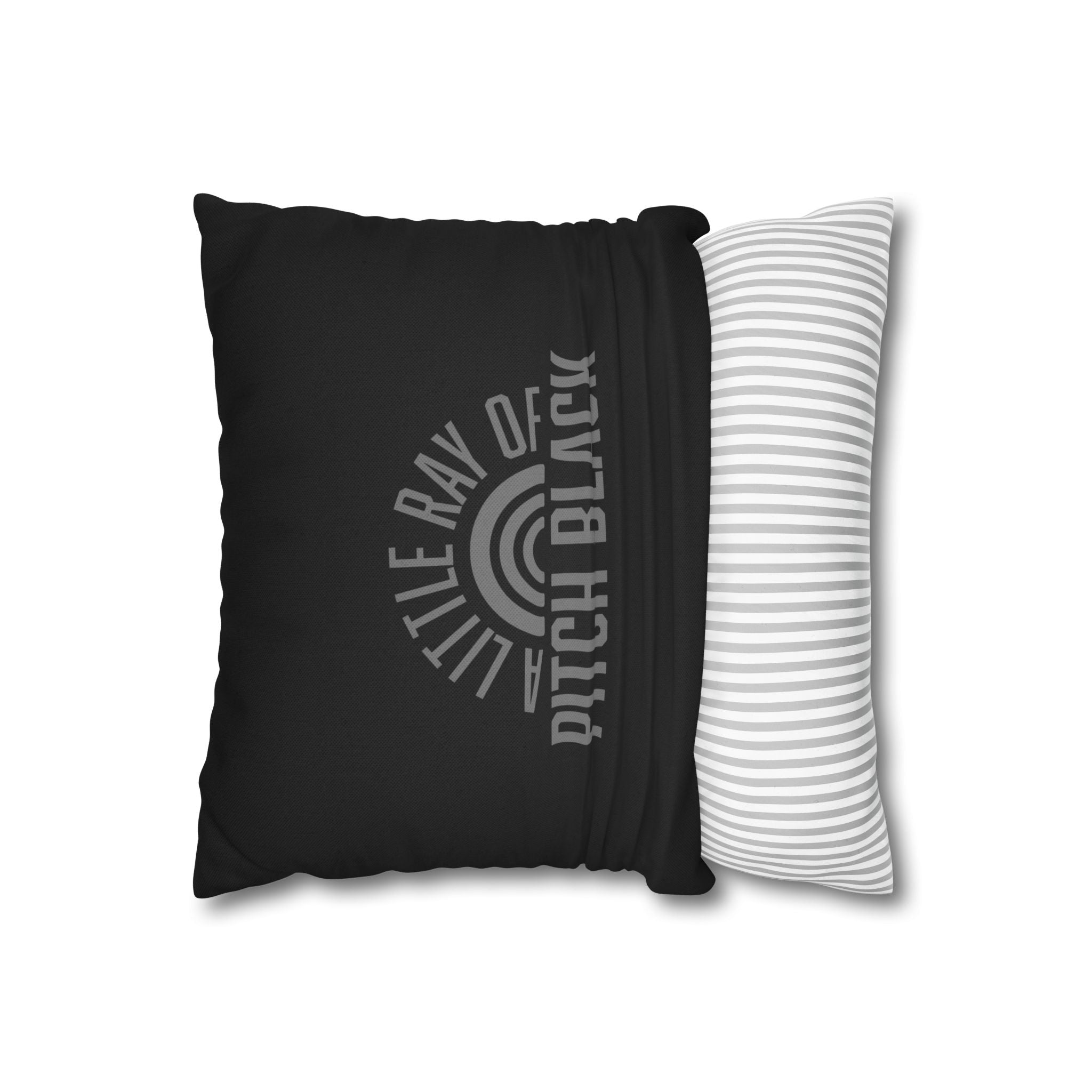 Little Ray of Pitch Black Square Pillowcase | Modern Home Decor, Cozy Accent, Thoughtful Gift, Bedroom Accessories, Relaxing Vibe