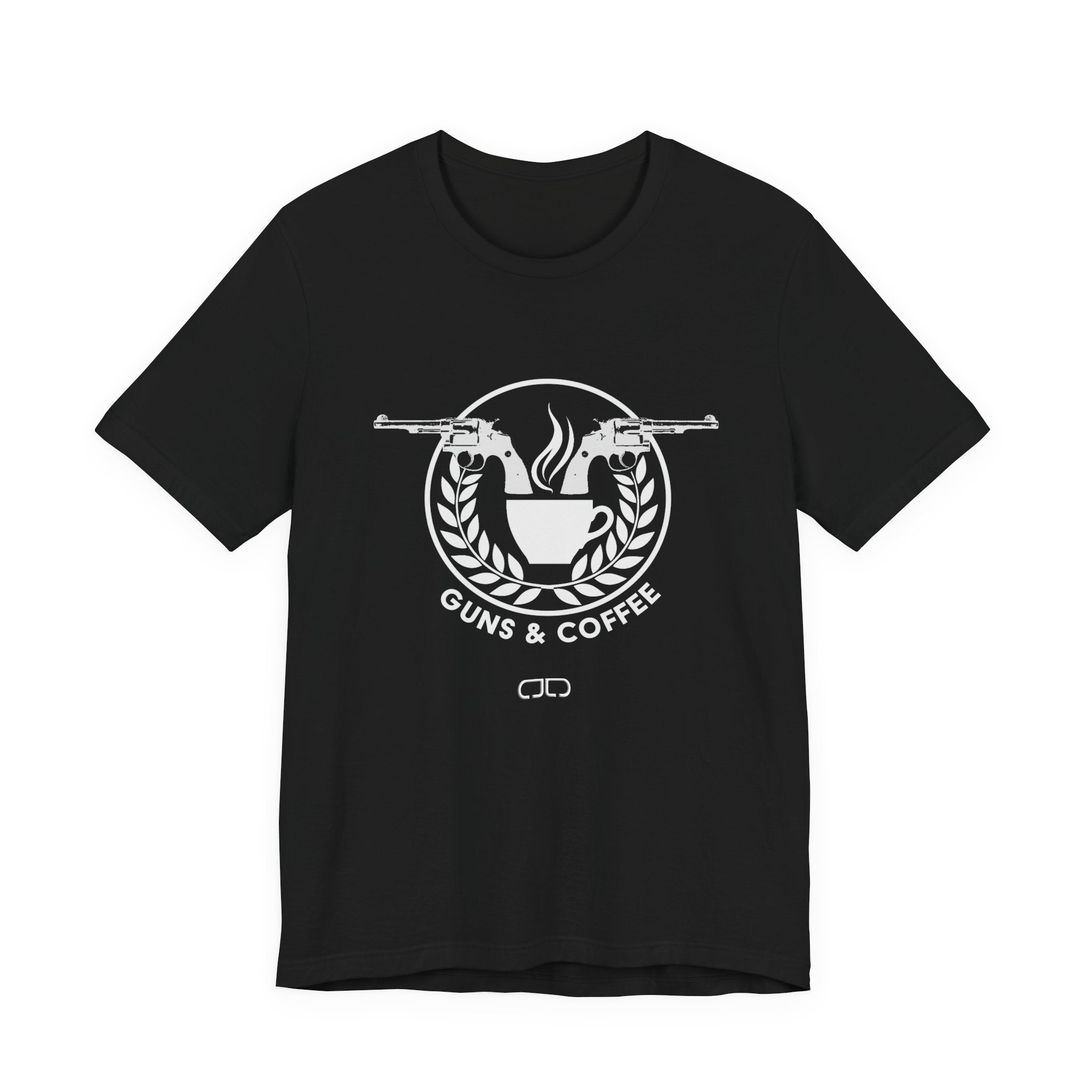 Guns & Coffee Graphic Tee — Rustic Coffee Lover & Firearm Enthusiast Shirt