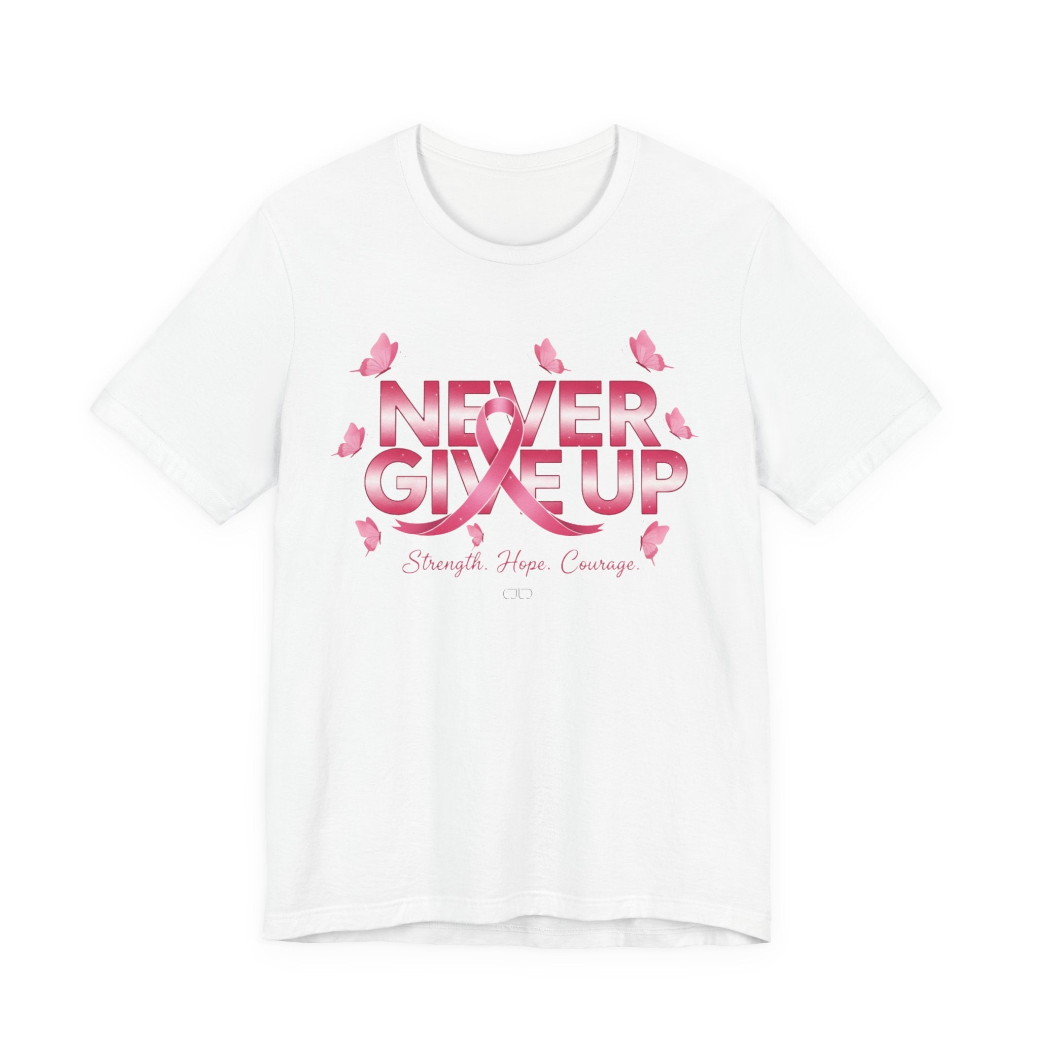 Never Give Up Inspirational Cancer Awareness Tee, Unisex Jersey Tee,  Gift for Survivors, Support Community T-Shirt