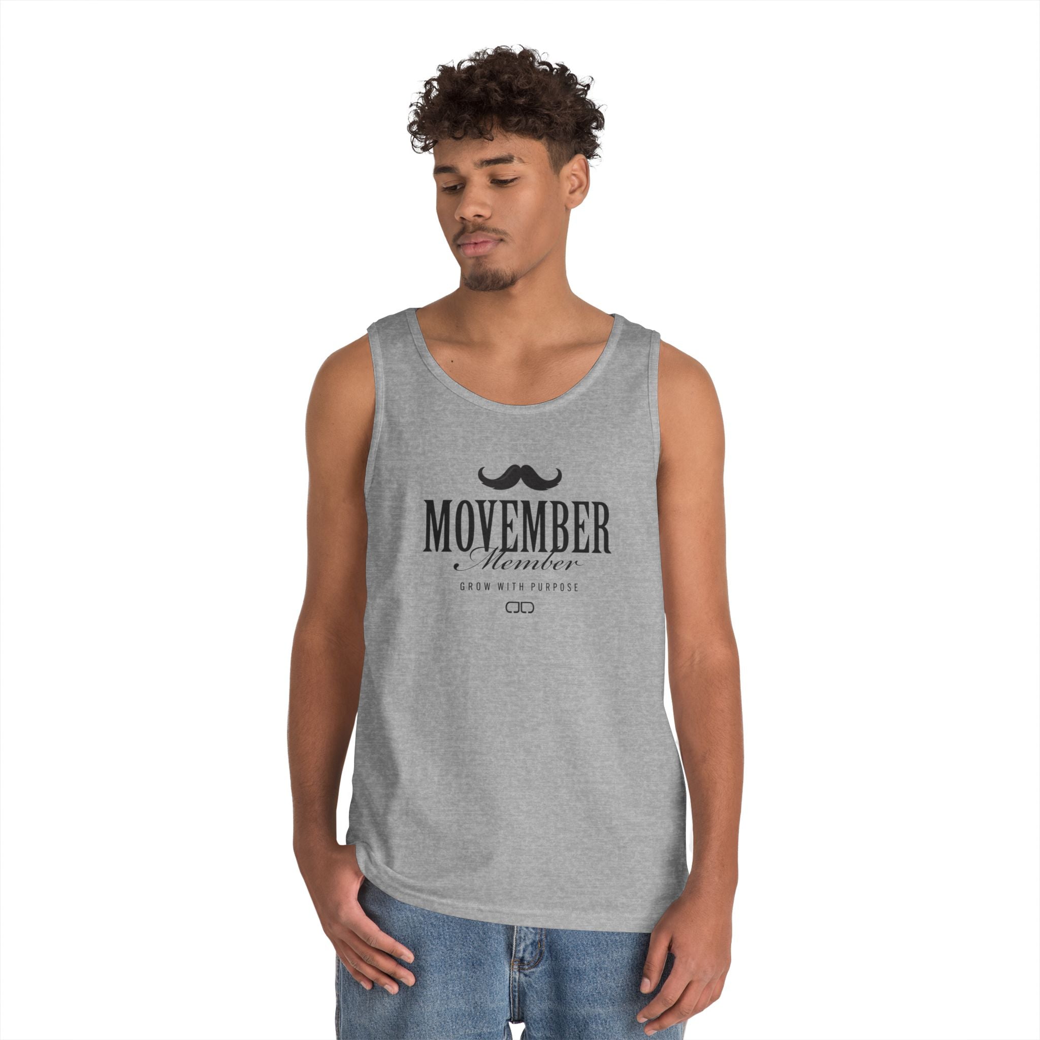 Movember Heavy Cotton Tank Top | Men's Mustache Awareness, Gift for Movember Participants, Casual Wear, Fundraising Event, [...]