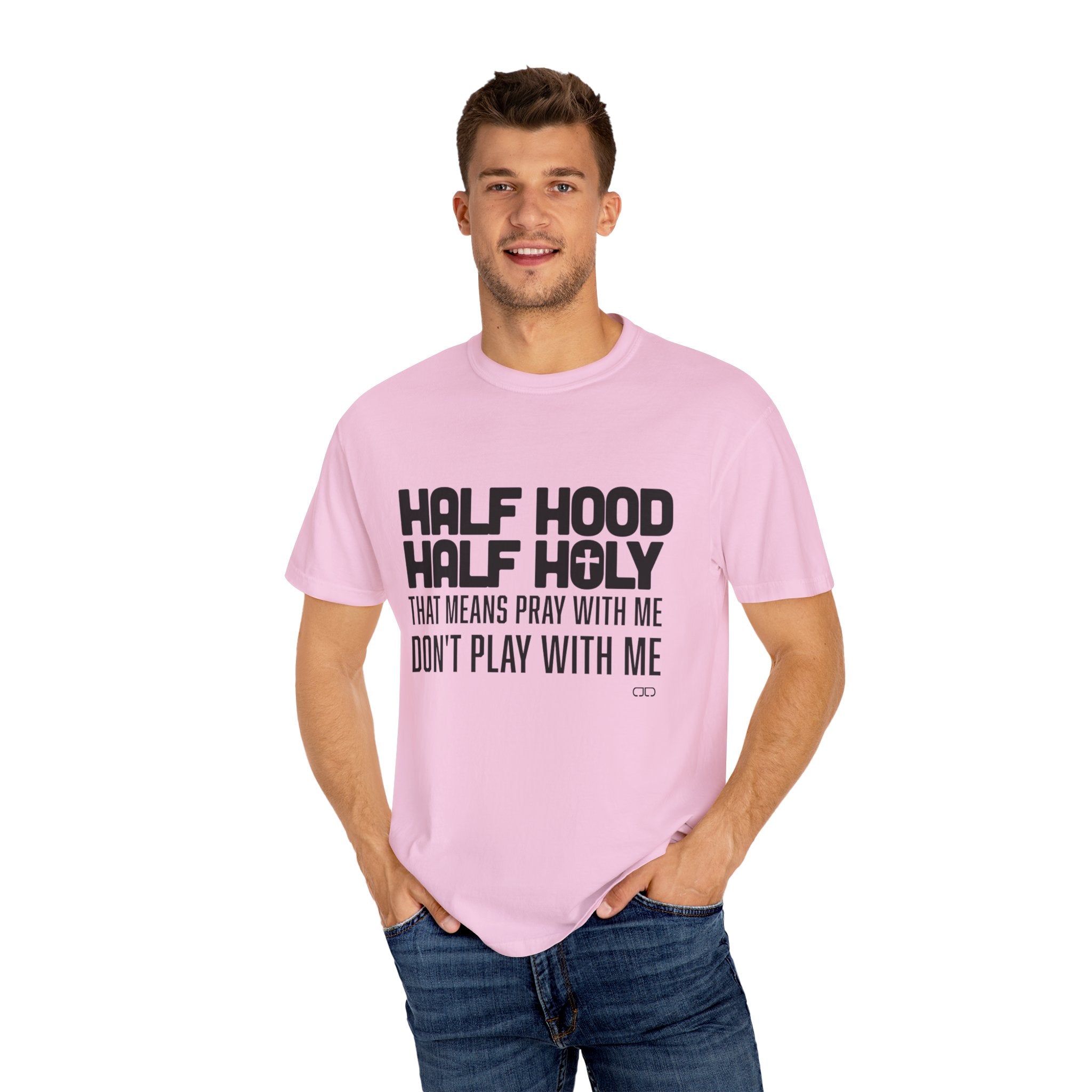 Half Hood Half Holy T-shirt, Unisex Graphic Tee, Faith-Inspired Fashion, Spiritual Gift, Casual Everyday Wear, Christian Apparel