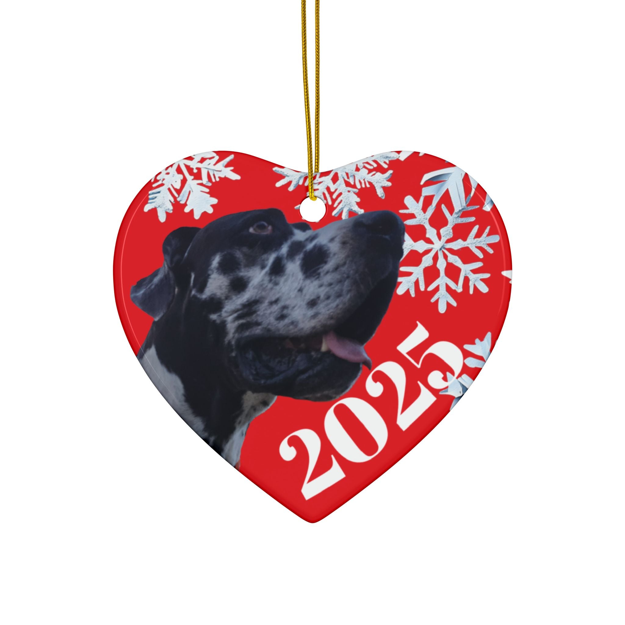 Personalized 2025 Dog Christmas Ceramic Ornaments | , Unique Holiday Gift, Pet Lover Keepsake, Customizable Holiday Ornament