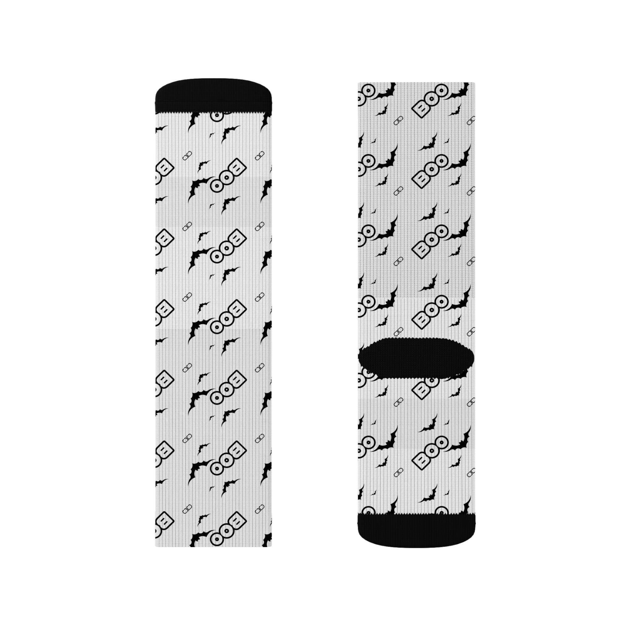 BOO Spooky Halloween Socks, Fun Novelty Socks, Boo Socks for Fall, Customizable Sublimation Socks, Unique Gift Idea