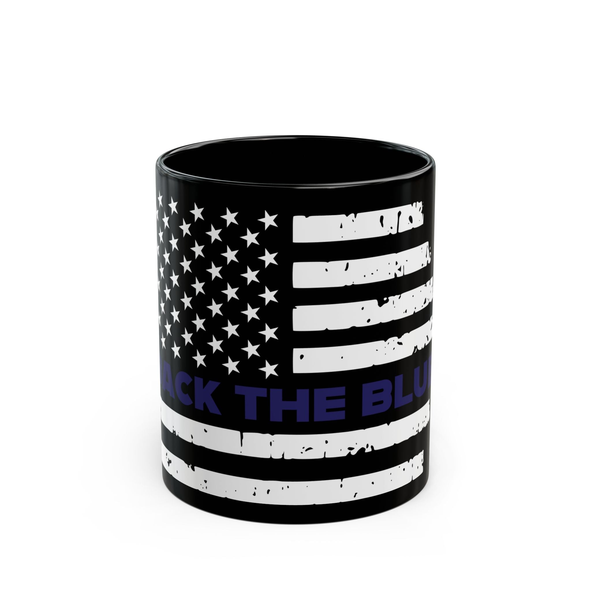 Support Our Heroes Black Mug - 11oz & 15oz, Police Appreciation Gift, Back the Blue Mug, First Responder Coffee Cup, Law Enforcement Support