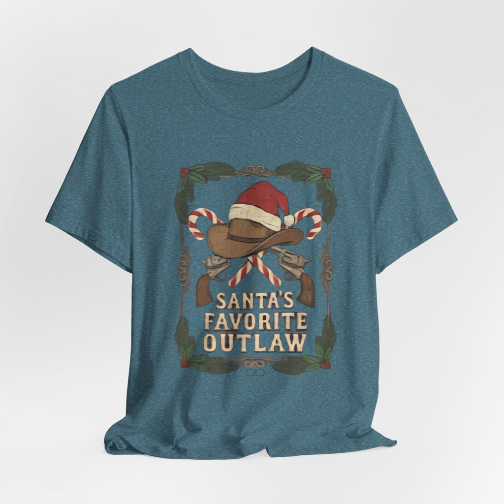Santa’s Favorite Outlaw Tee — Funny Christmas Graphic T-Shirt
